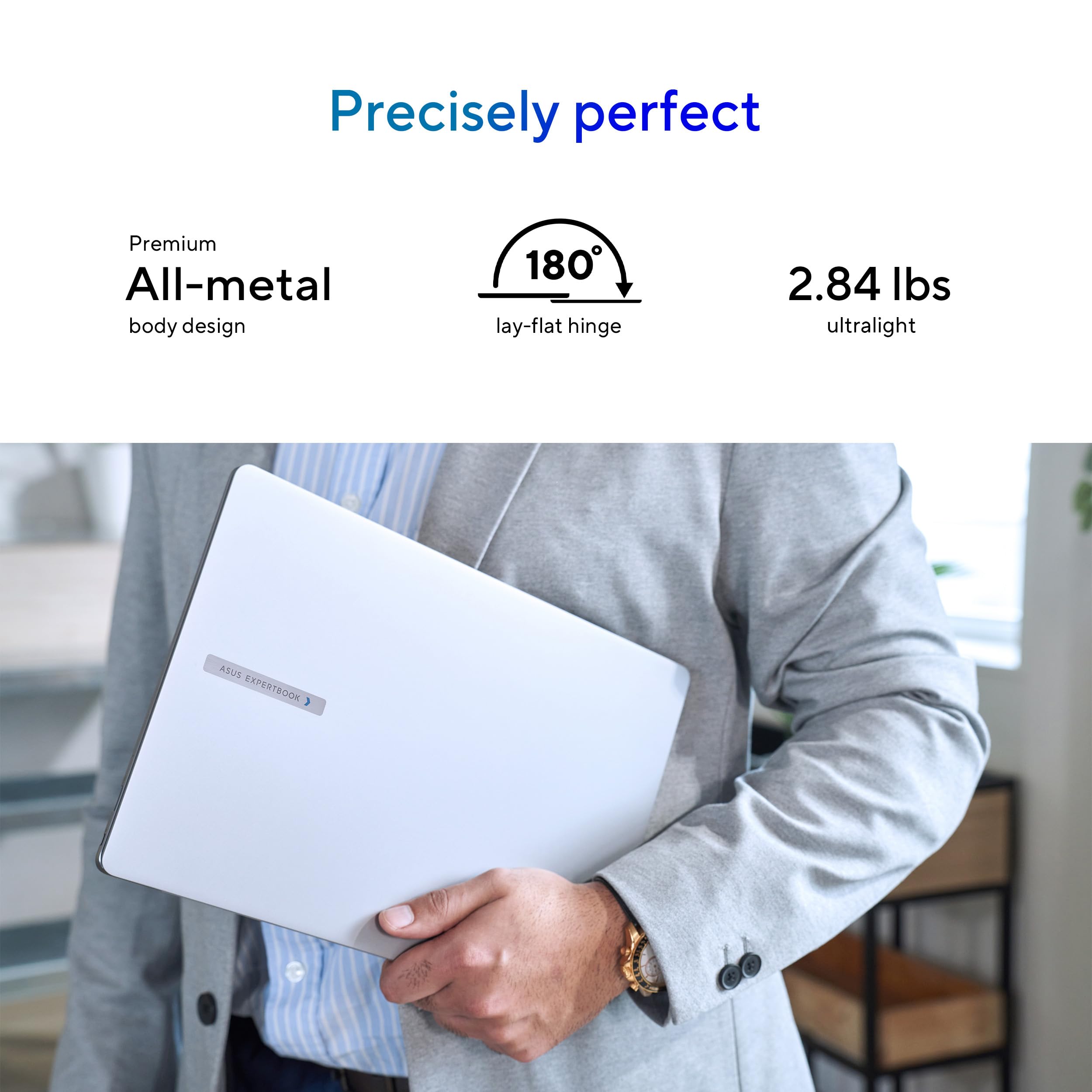 ASUS ExpertBook P5 Copilot+ PC AI Laptop - Intel Core 7 258V Processor, 32GB RAM, 1TB SSD, WiFi 6E, Windows 11 Home - Misty Grey (P5405CSA-DH76) | Premium Business Laptop for Professionals, Remote Work & AI Computing