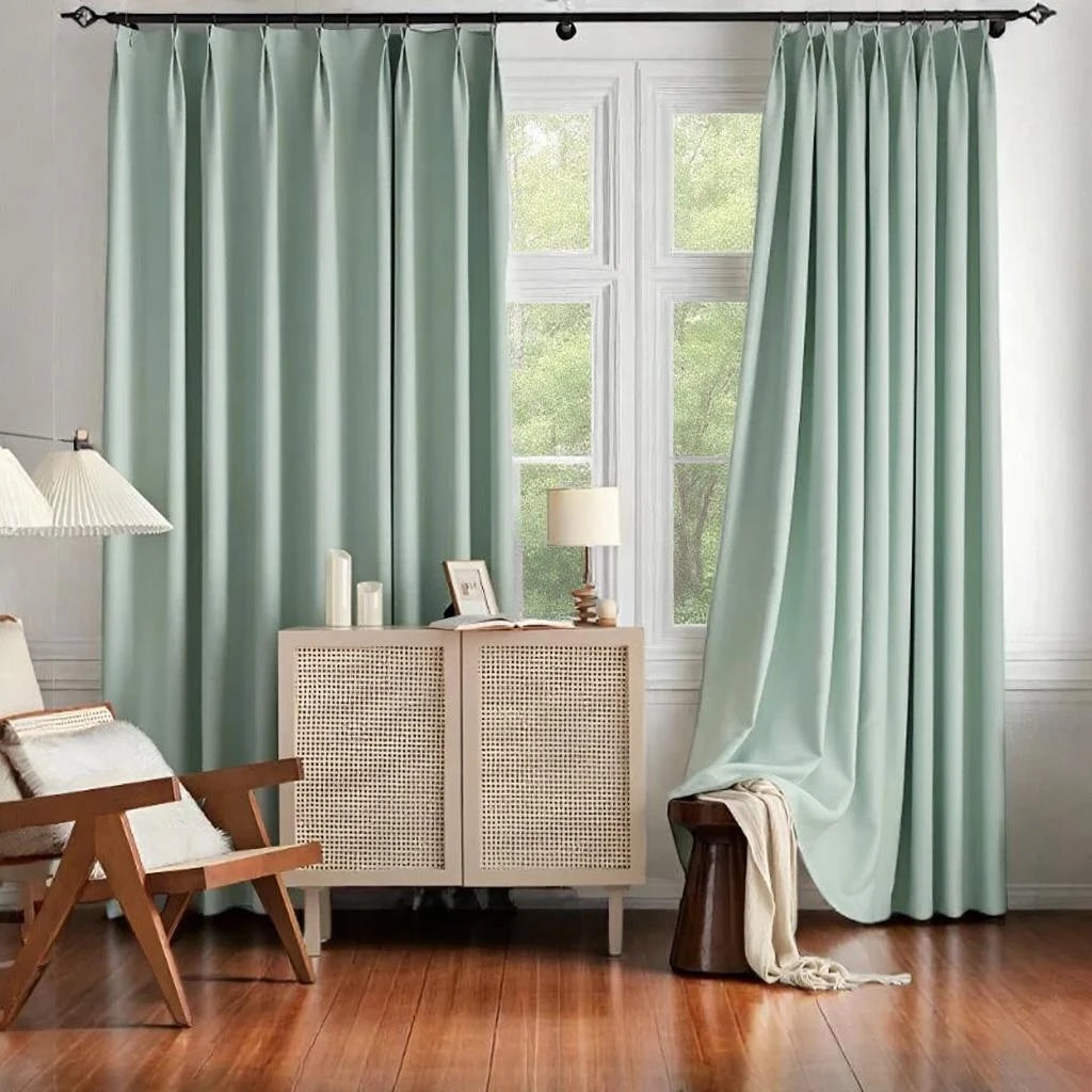 April Cotton Minimalist Blackout Curtains - Custom Size for Bedroom, Living Room & Nursery - Light Blocking & Noise Reducing Window Treatments