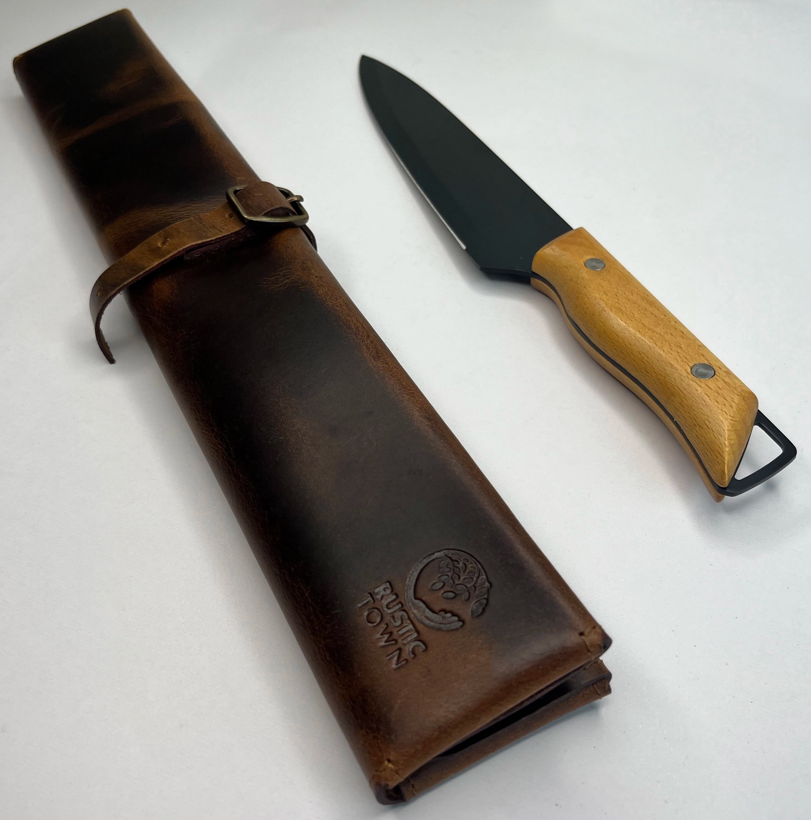 Premium Leather Chef's Knife Holder with 2 Slots - Brown | Professional Kitchen Knife Storage Case | Perfect for Home Cooks & Professional Chefs