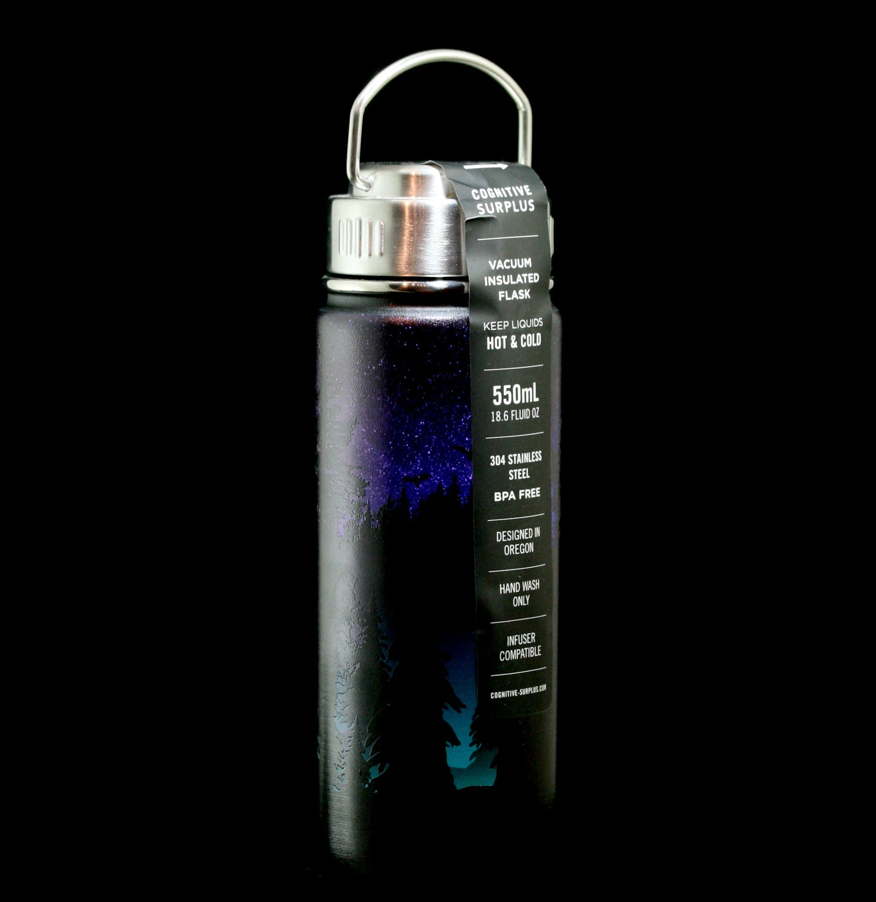 Premium Stainless Steel Vacuum Insulated Water Bottle - 20oz Leak Proof Thermos Flask for Hot & Cold Beverages - Ideal for Hiking, Camping, Gym & Outdoor Adventures