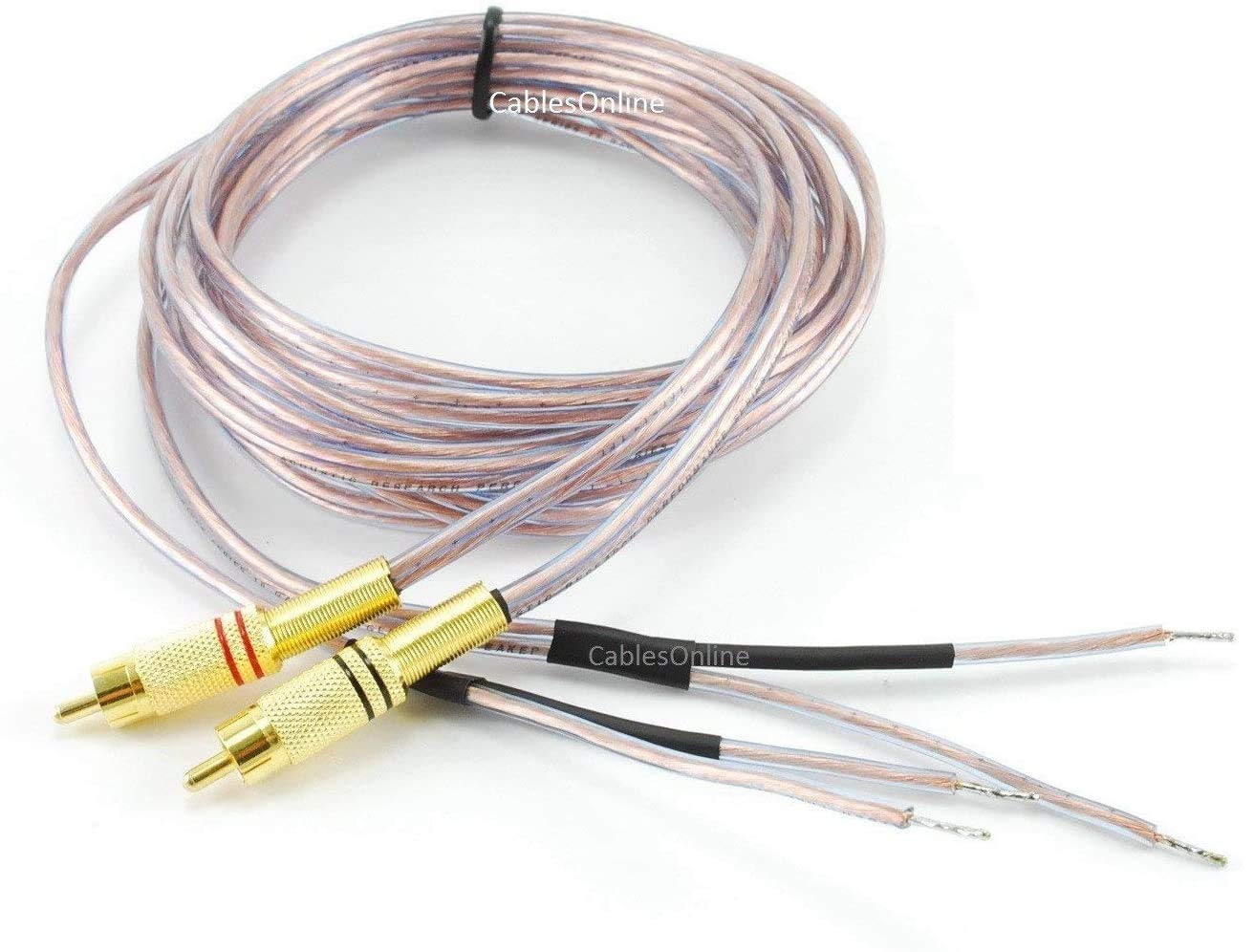 Premium 6ft 18-Gauge Speaker Wire with Dual RCA Male Connectors - High-Quality Audio Cable for Home Theater, Car Stereo, and Surround Sound Systems (AV-SK206) by CablesOnline