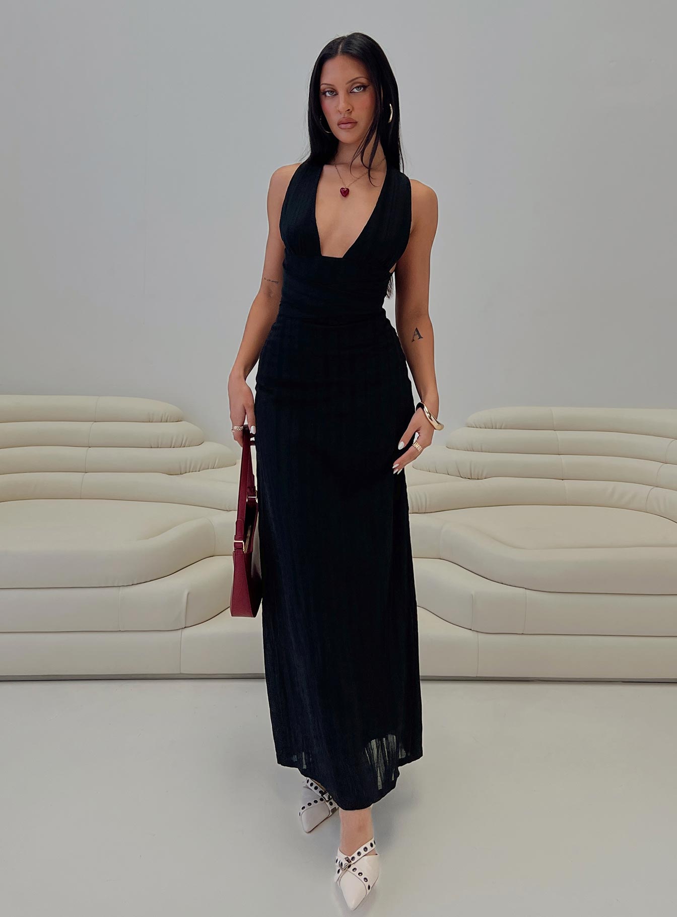 Elegant Alsace Maxi Dress in Black - Perfect for Summer Vacations, Beach Getaways & Casual Outings