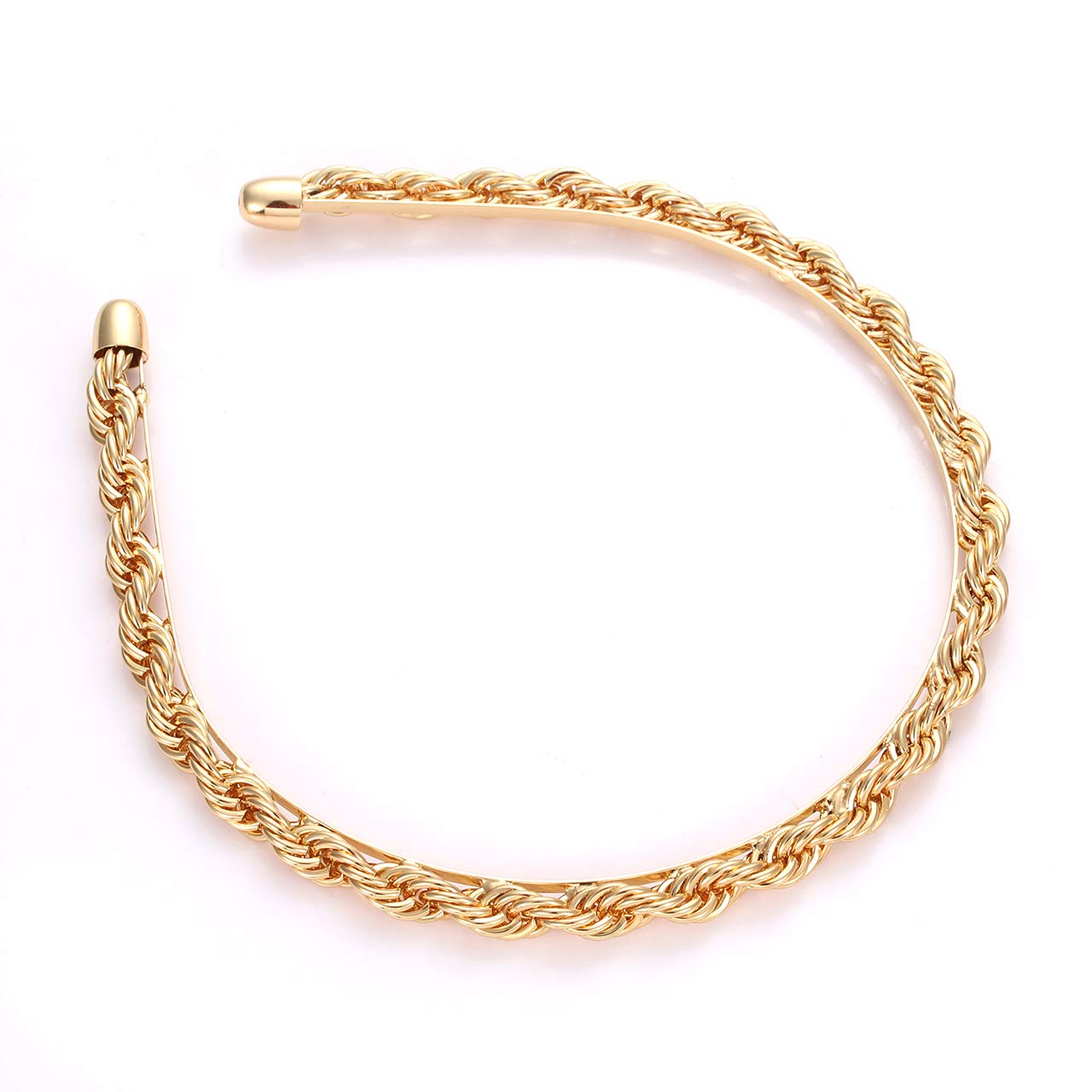 HZEYN Gold Metal Twisted Chain Headband for Women - Elegant Statement Hair Accessory for Parties, Weddings & Special Occasions