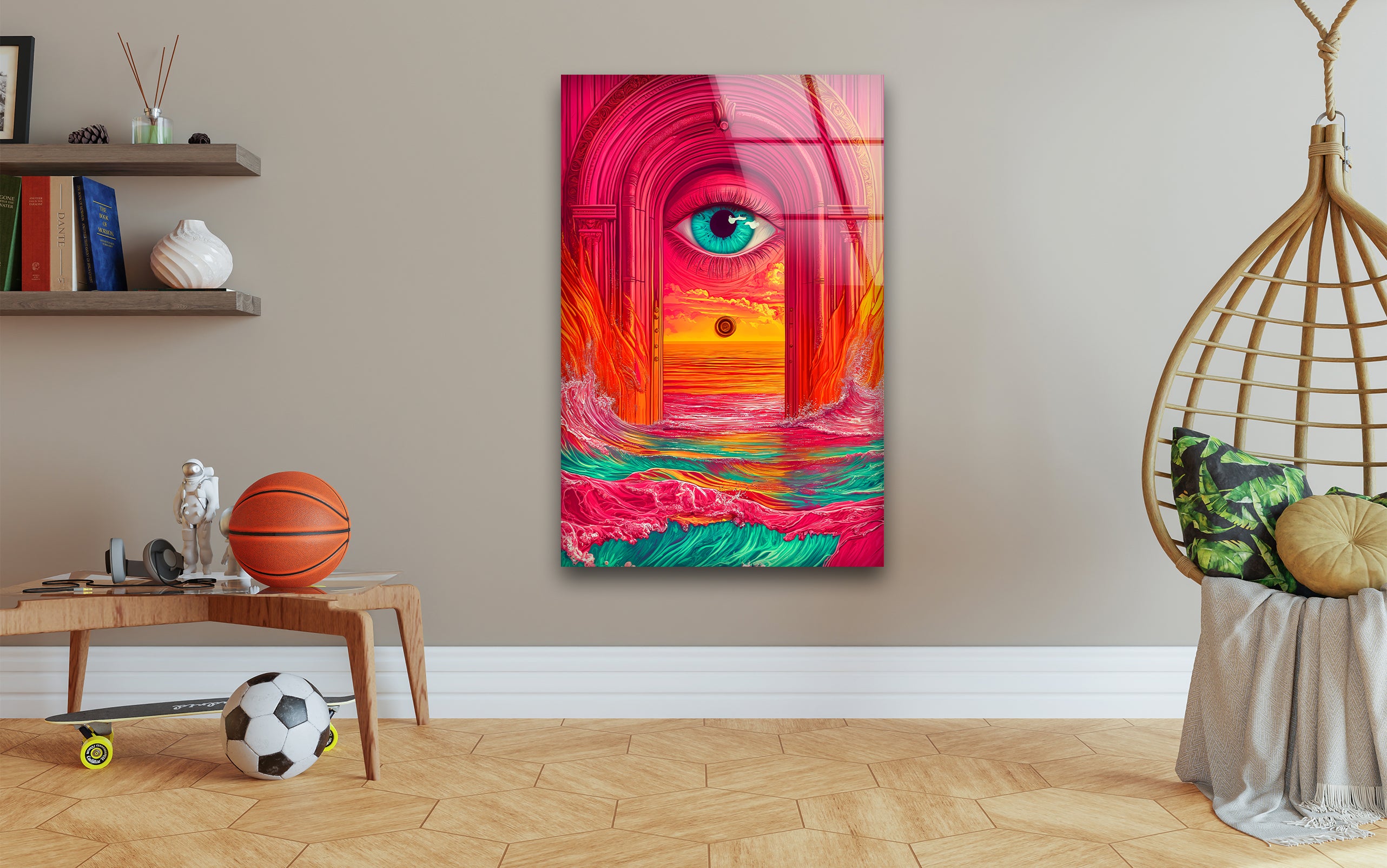 Stunning Glass Wall Art - Dreamlike Escape Landscape Painting for Home & Office Decor - Perfect for Living Room, Bedroom, or Office Wall Decor