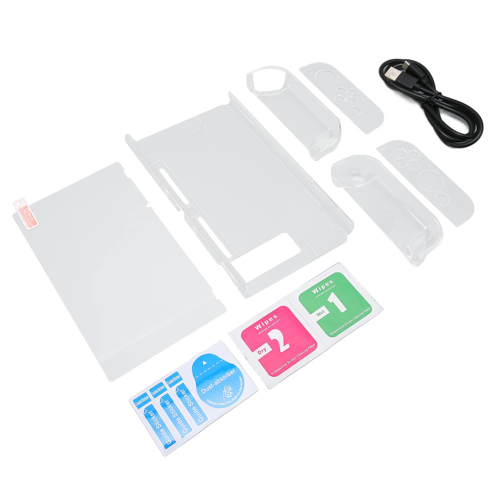 Nintendo Switch Accessories Bundle - EVA Portable Travel Carrying Case with Protective Cover, USB-C Data Cable & Tempered Glass Screen Protector | Perfect for Gaming On-The-Go, Travel & Home Storage