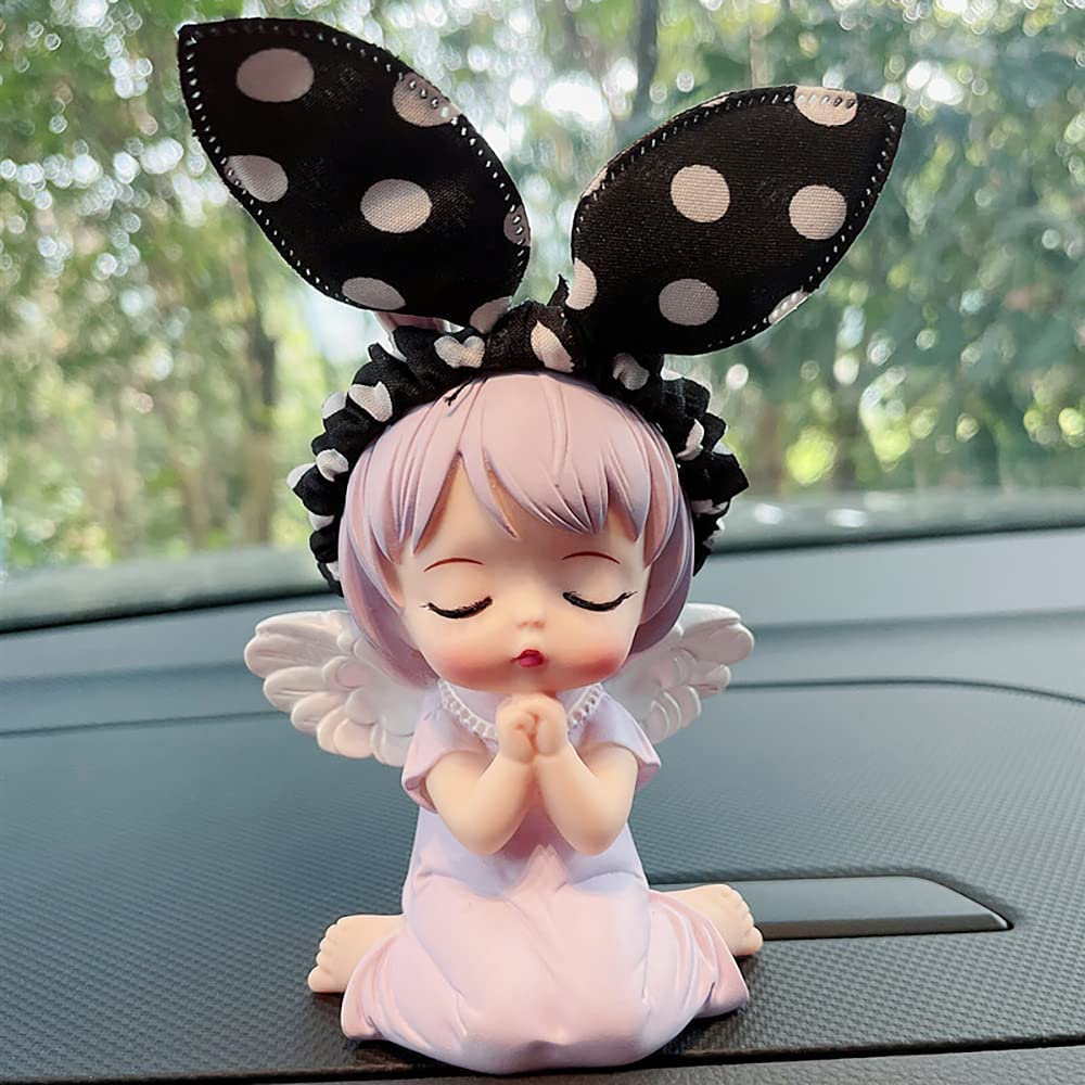 Annie Angel Cute Cartoon Car Perfume Accessory - Light Fragrance Creative Doll Car Interior Ornament for Air Vent Freshener, Perfect for Cars, Offices, and Home Décor