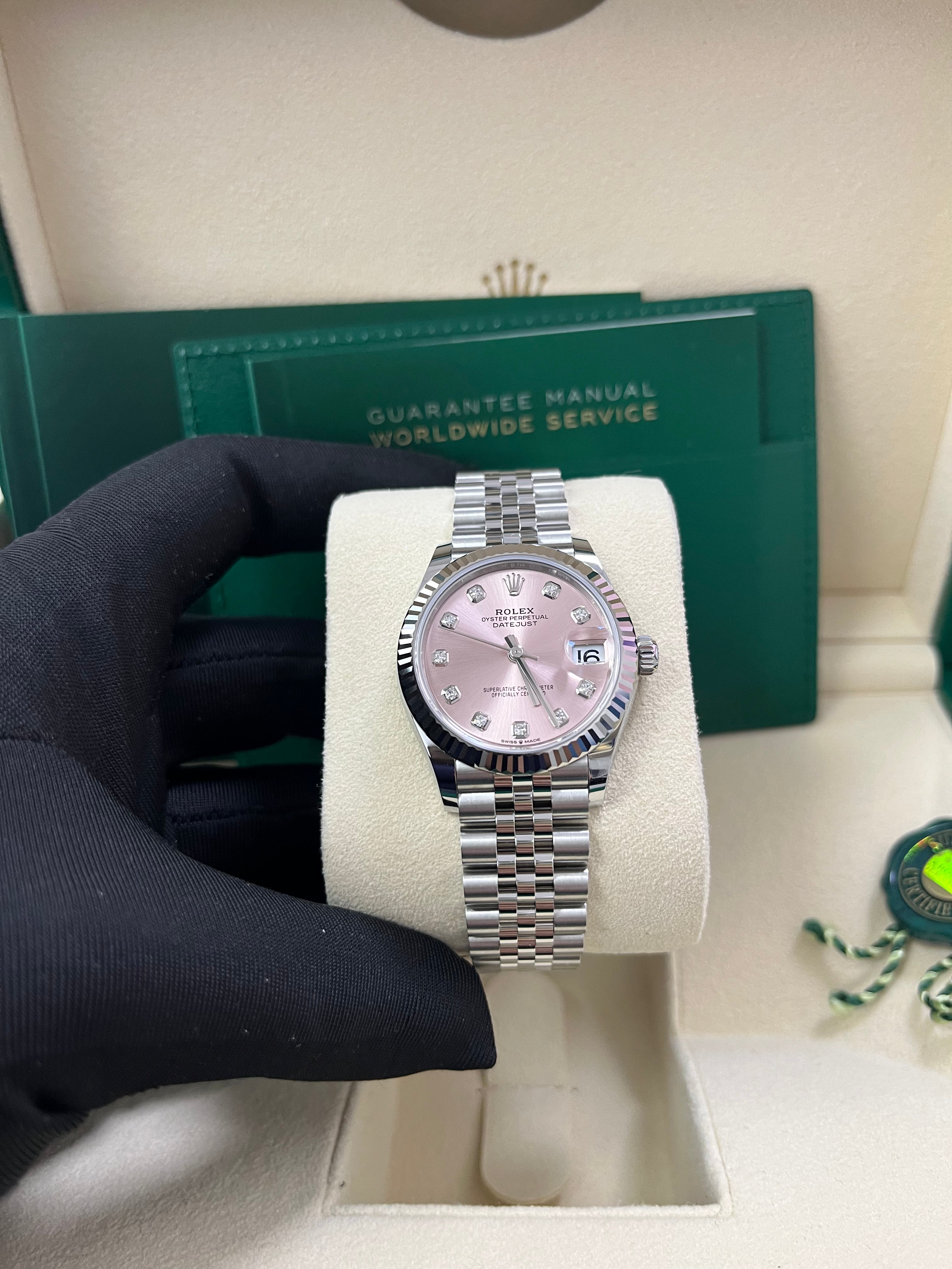 Rolex Datejust 31mm Women's Watch - Fluted Bezel, Pink Diamond Dial, Jubilee Bracelet (Model 278274) | Luxury Timepiece for Special Occasions, Business Meetings & Gift Giving