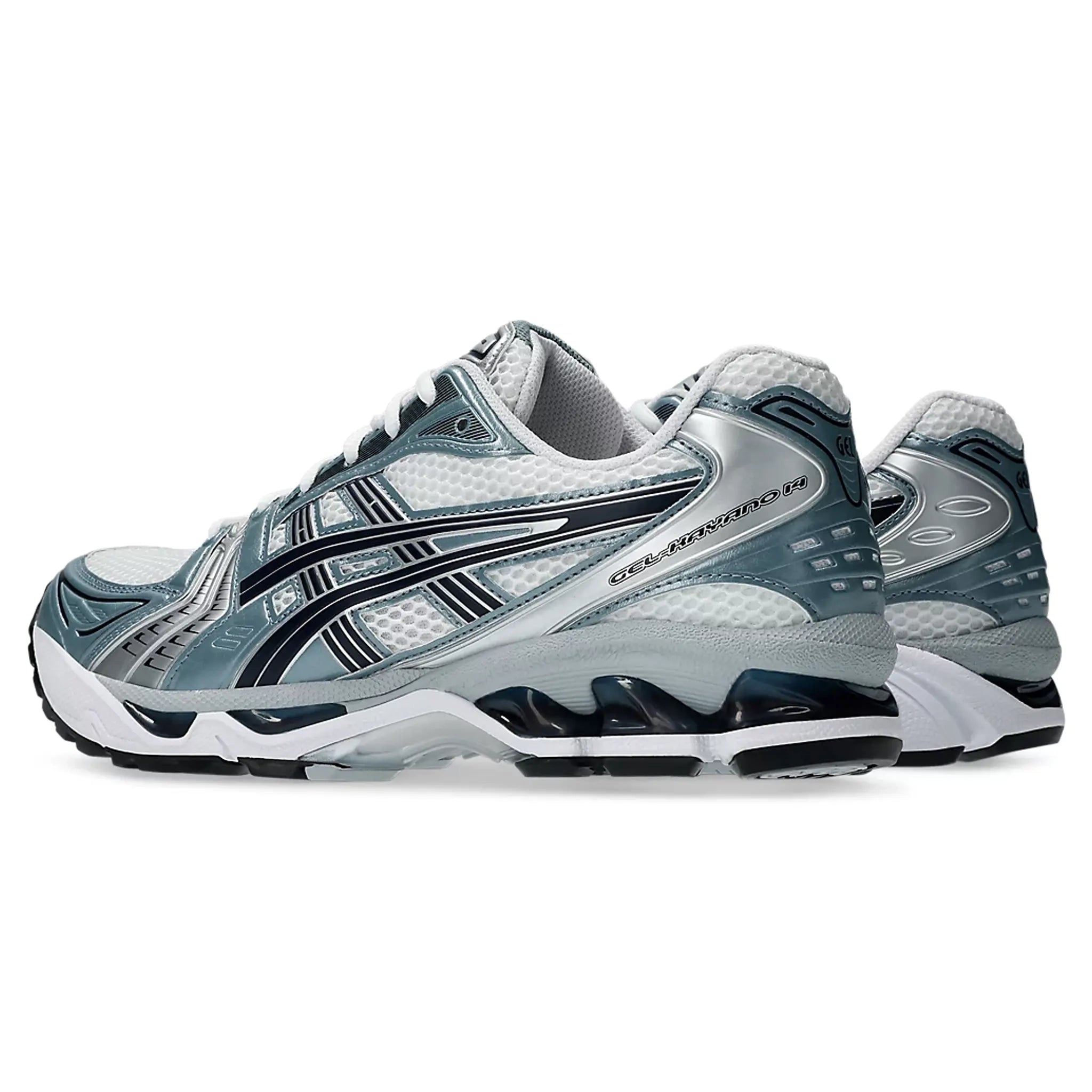 ASICS Gel Kayano 14 Running Shoes for Men - White & Fjord Grey - Lightweight Cushioned Sneakers for Jogging, Gym Workouts & Everyday Wear