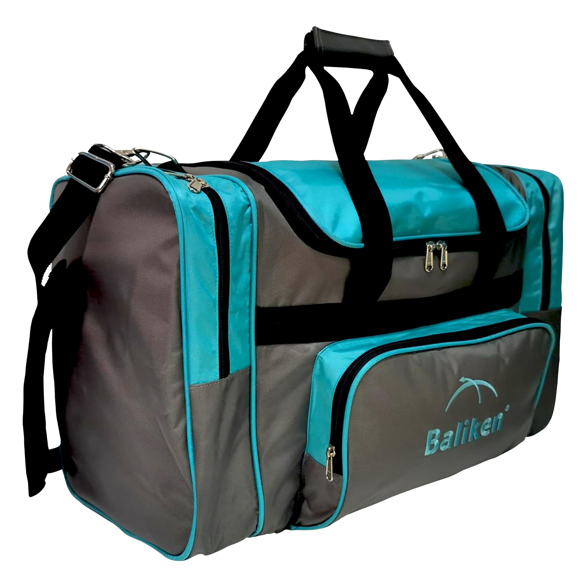 BALIKEN Double Tote Bowling Bag for 2 Balls & Shoes - Mens Size 16 & 13 - Perfect for League Play & Practice
