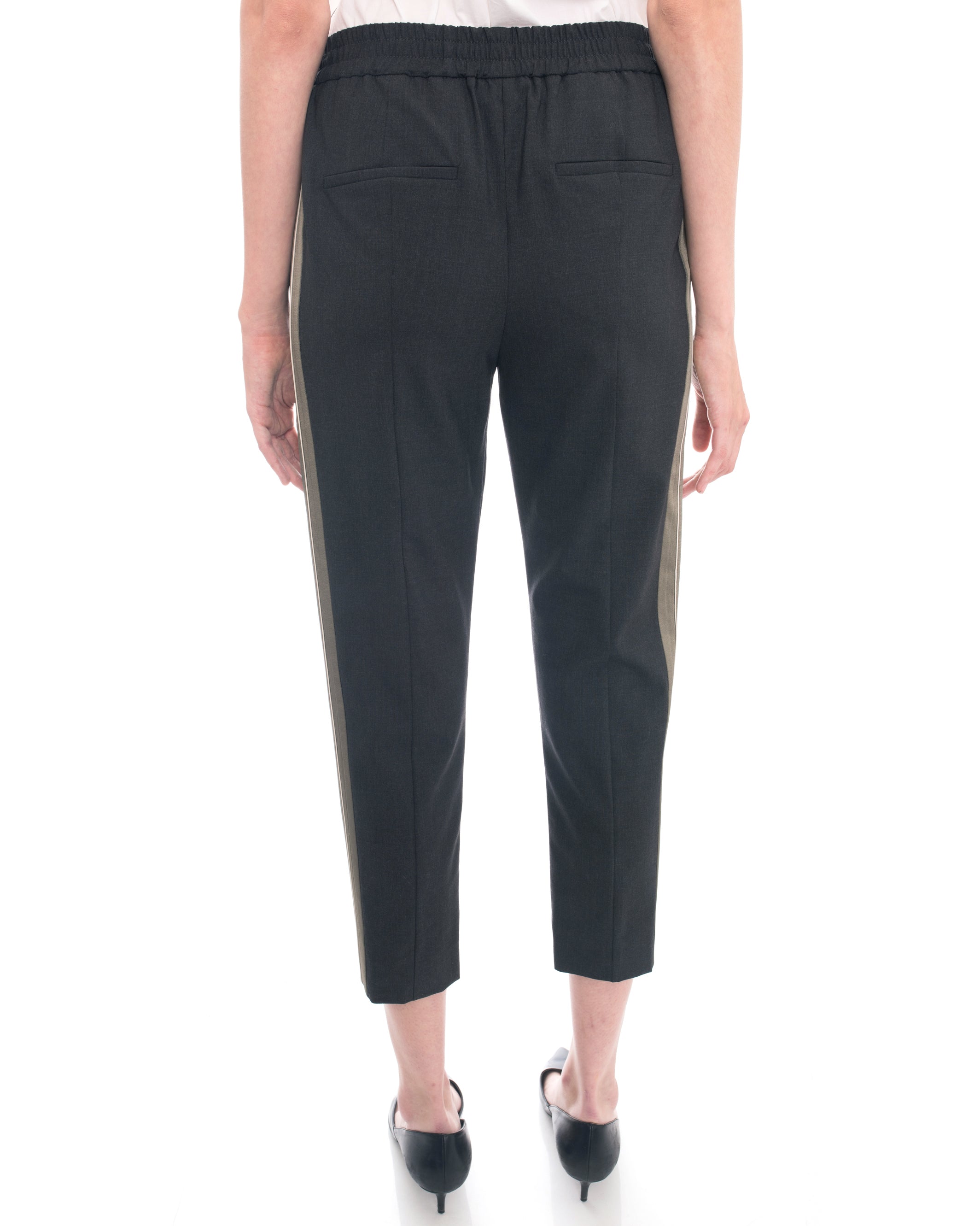 Brunello Cucinelli Men's Charcoal Grey Dress Pants with Satin Trim - Premium Formal Trousers for Business & Evening Events
