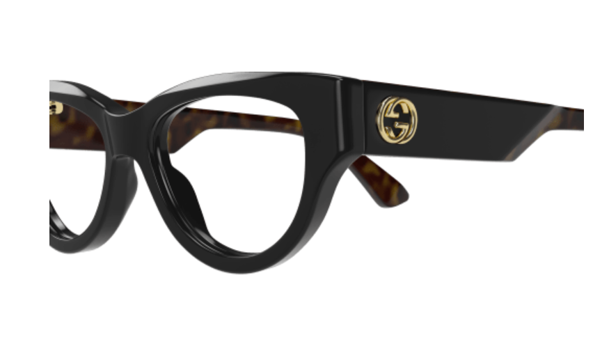 Gucci GG1665O 005 Black Havana Cat Eye Women's Eyeglasses - Stylish Designer Optical Frames for Women, Perfect for Work, Date Night & Everyday Fashion