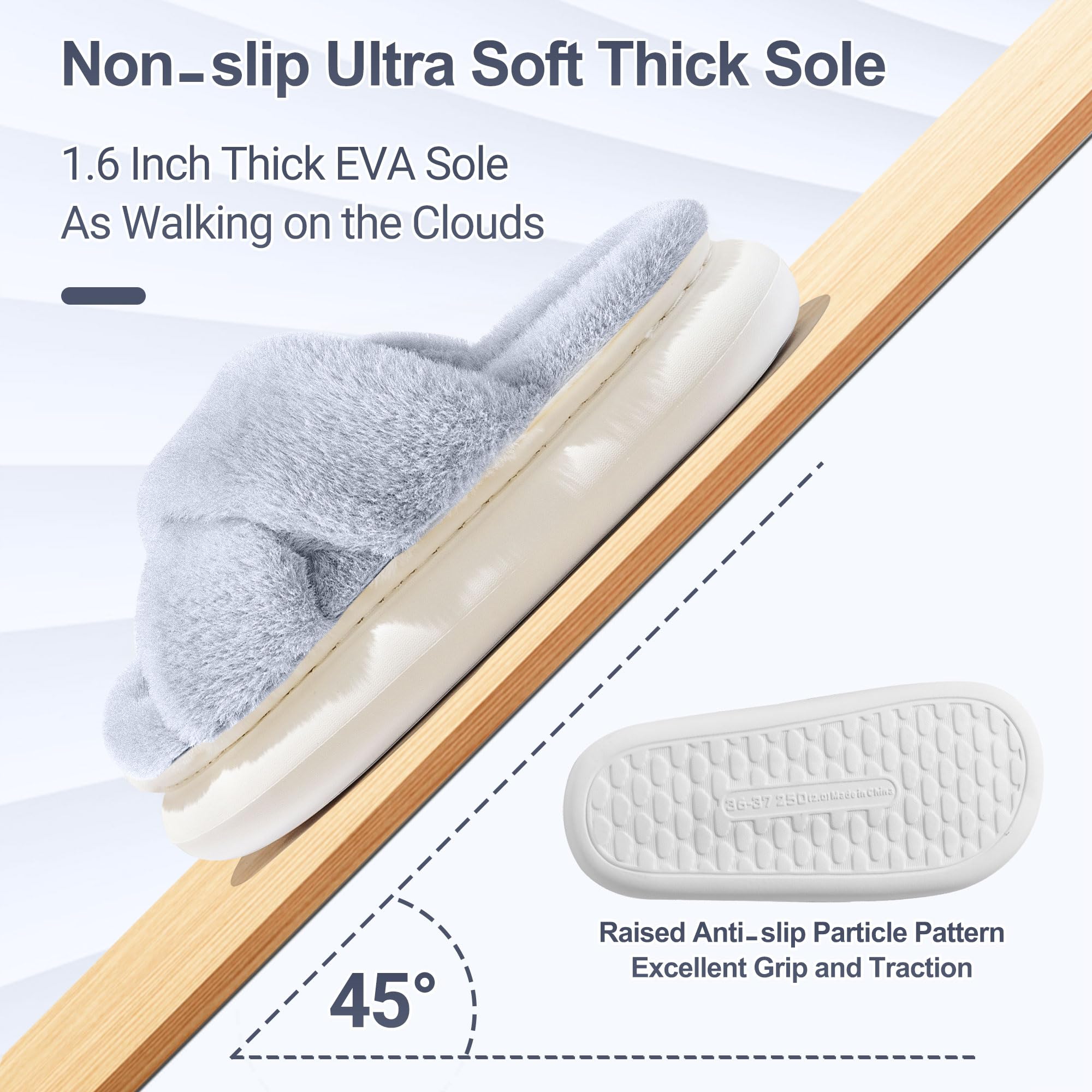 Women's Fuzzy House Slippers - Soft Indoor Platform Slippers with Fluffy Lining for Women | Cozy Home Wear, Lounge Comfort, Winter Warmth