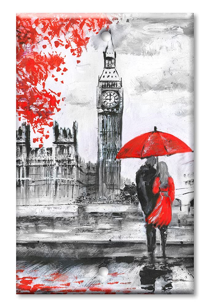 Art Plates - Love in England One Gang Blank Switch Plate Cover - Handcrafted in USA - Perfect for Home Decor & Wall Switch Protection