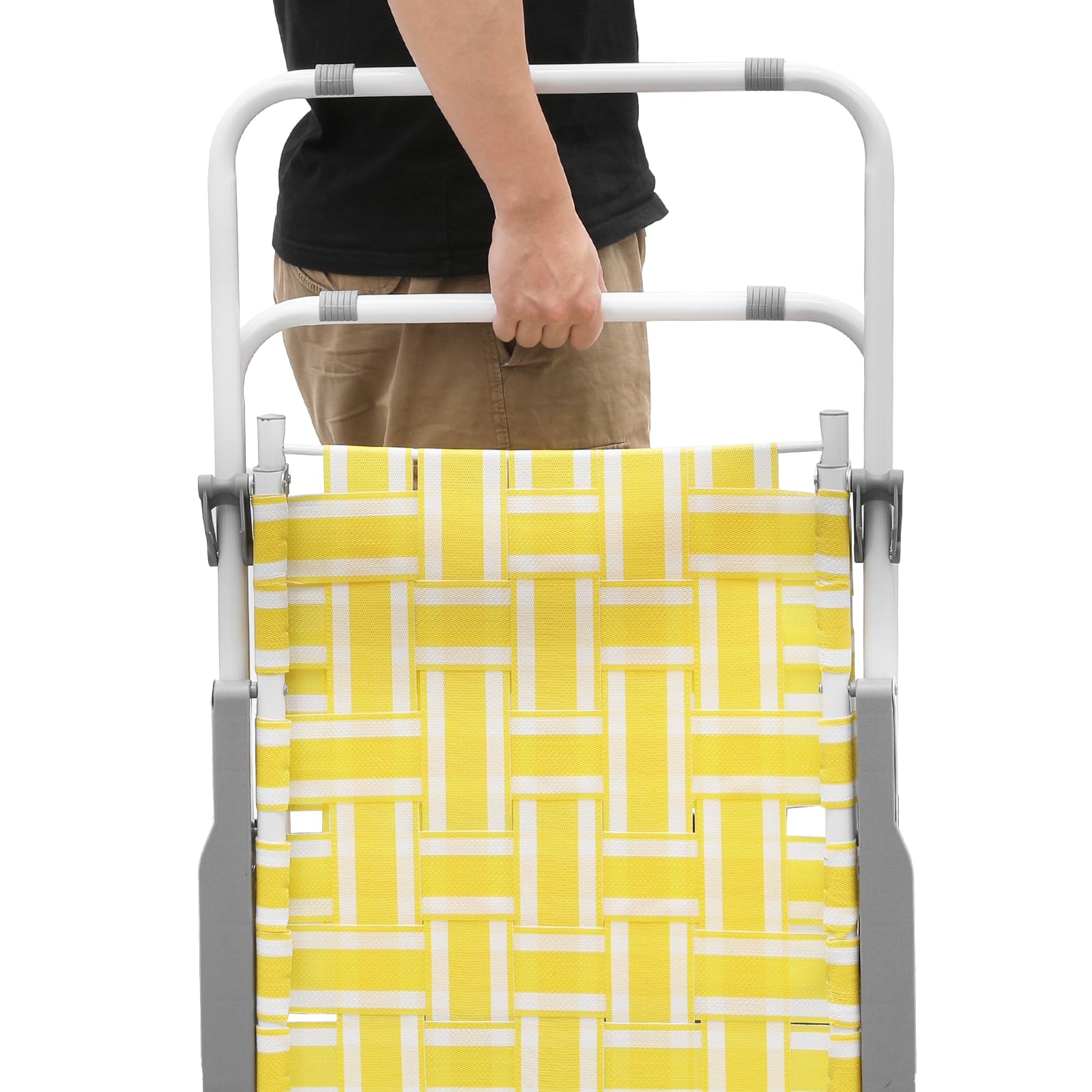 **Magshion Folding Webbed Lawn Beach Chair for Adults – Lightweight Steel Frame, Portable Outdoor Camping Chairs – Supports 250 lbs – Perfect for Fishing, Patio, Yard, Garden & Picnics (2-Pack, Yellow)**