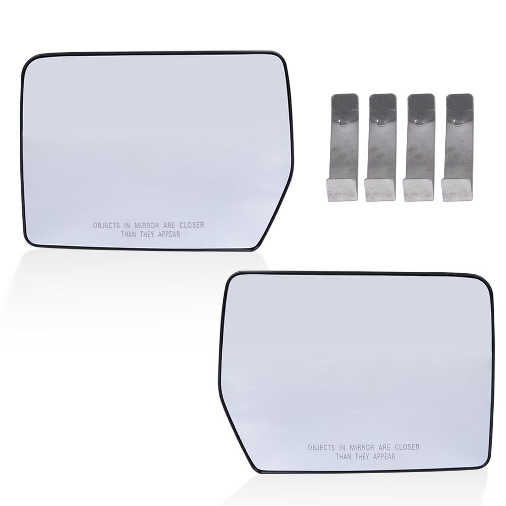 PIT66 Power Heated Mirror Glass Replacement for Ford F150 & Mark LT (2004-2010) - Left & Right Side Exterior Truck Mirrors - Perfect for Off-Roading, Towing & Daily Driving