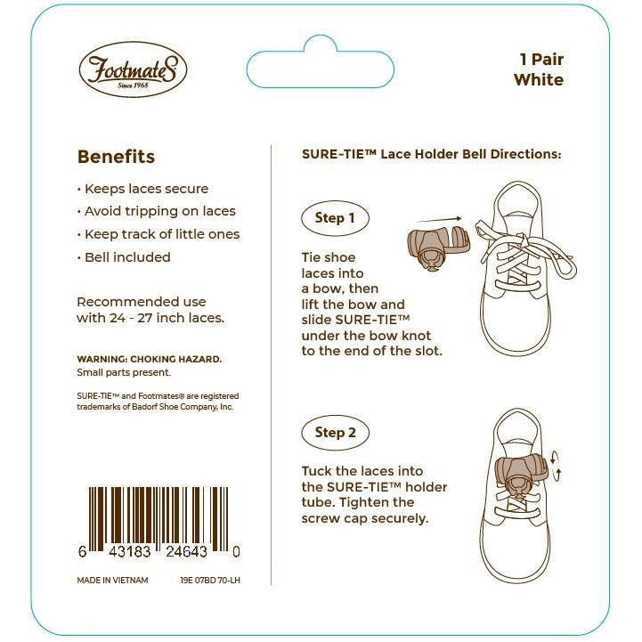 SURE TIE Lace Holder Bell - Secure Shoe Laces for Running, Sports & Work - No More Untied Shoelaces for Kids & Adults - Perfect for Sneakers, Boots & Athletic Shoes