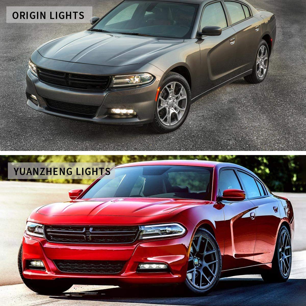 VLAND 9005 LED Headlights Assembly with Dual Beam Lens & DRL - Compatible for Dodge Charger 2015-2020 (Left Side) - High Performance Projector LED Front Lamps for Night Driving & Enhanced Visibility