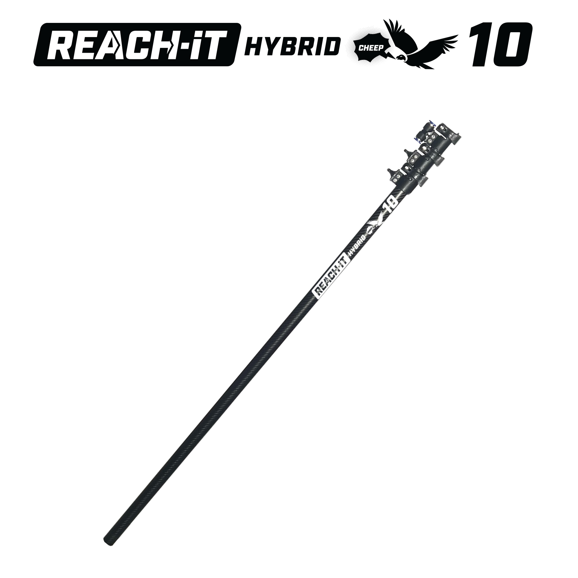 REACH iT 'CHEEP' Water Fed Pole - Telescopic Window Cleaning Pole with Brush for High-Rise Buildings, Homes & Commercial Use