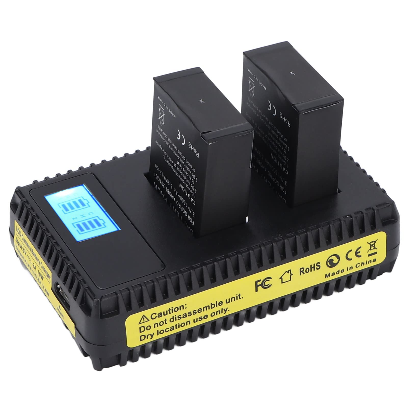 Dual USB Camera Battery Charger for GoPro Hero2 Hero3 - High Security ABS Material - Perfect for Travel, Outdoor Adventures & Action Sports