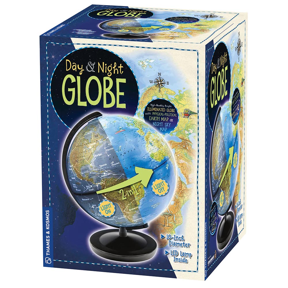Day & Night Illuminated World Globe - Educational & Decorative for Home, Office, or Classroom - Perfect for Geography Learning & Home Decor