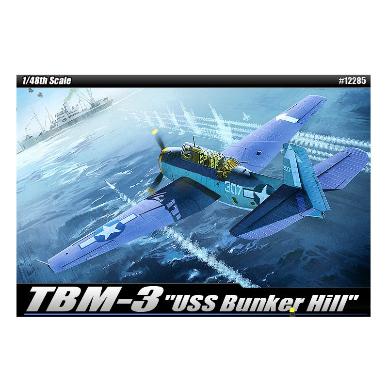 1/48 Scale TBM-3 Avenger Model Kit - USS Bunker Hill WWII Aircraft - Detailed Plastic Model for Collectors & Hobbyists - Perfect for Display, Military History Enthusiasts & Scale Model Building Projects