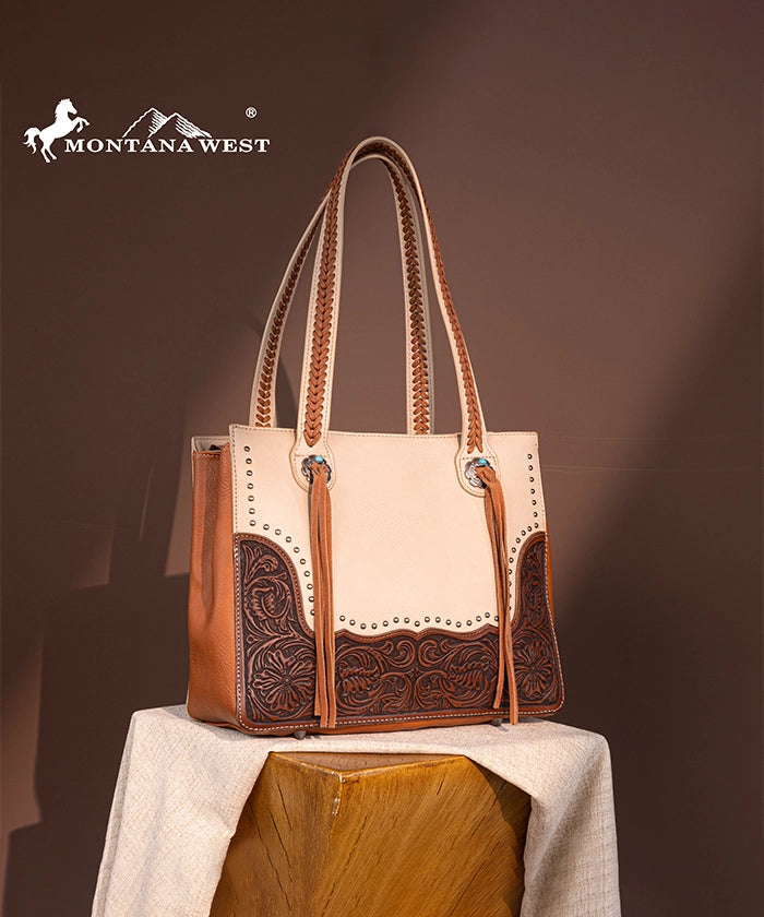 Montana West Leather Concealed Carry Tote Bag Set - Premium Gun Concealment Purse for Women | Perfect for Everyday Carry, Travel & Outdoor Activities