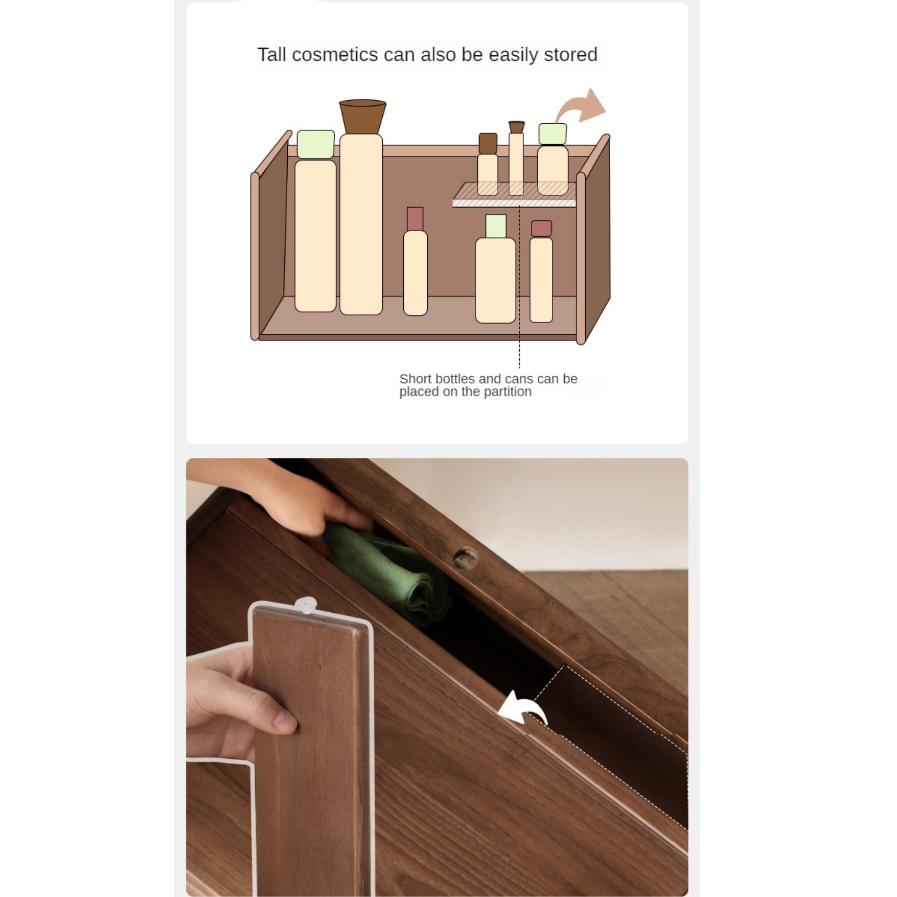Premium Black Walnut Solid Wood Vanity Dresser with Mirror | Elegant Makeup Dressing Table for Bedroom & Bathroom | Natural Wooden Vanity Desk with Storage