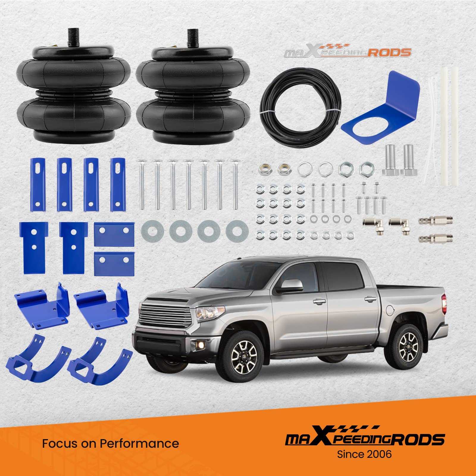 maXpeedingrods 5000 lbs Rear Air Suspension Bags Kit for Toyota Tacoma 2WD/4WD/Pre-Runner (2005-2023) - Heavy Duty Air Helper Spring Kit for Improved Load Support & Towing - Perfect for Off-Roading, Hauling & Towing Applications
