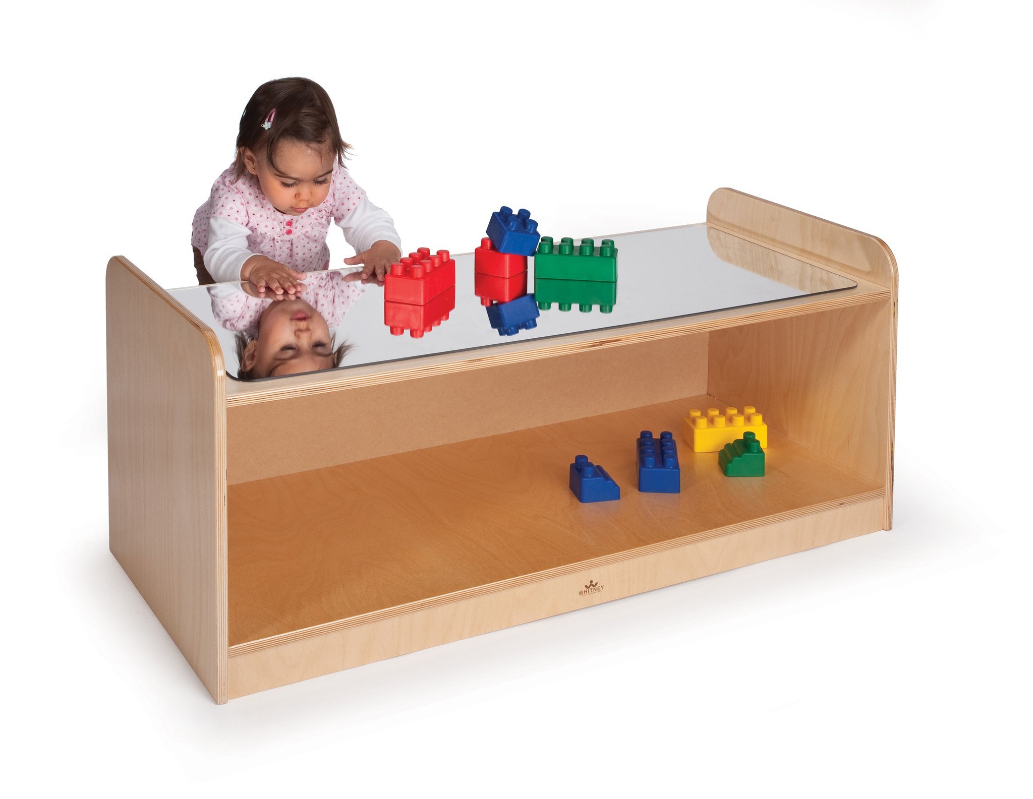 Whitney Bros Kids Play Table with Mirror Top - Durable Wooden Activity Table for Toddlers & Preschoolers - Perfect for Playrooms, Daycares & Home Learning Spaces