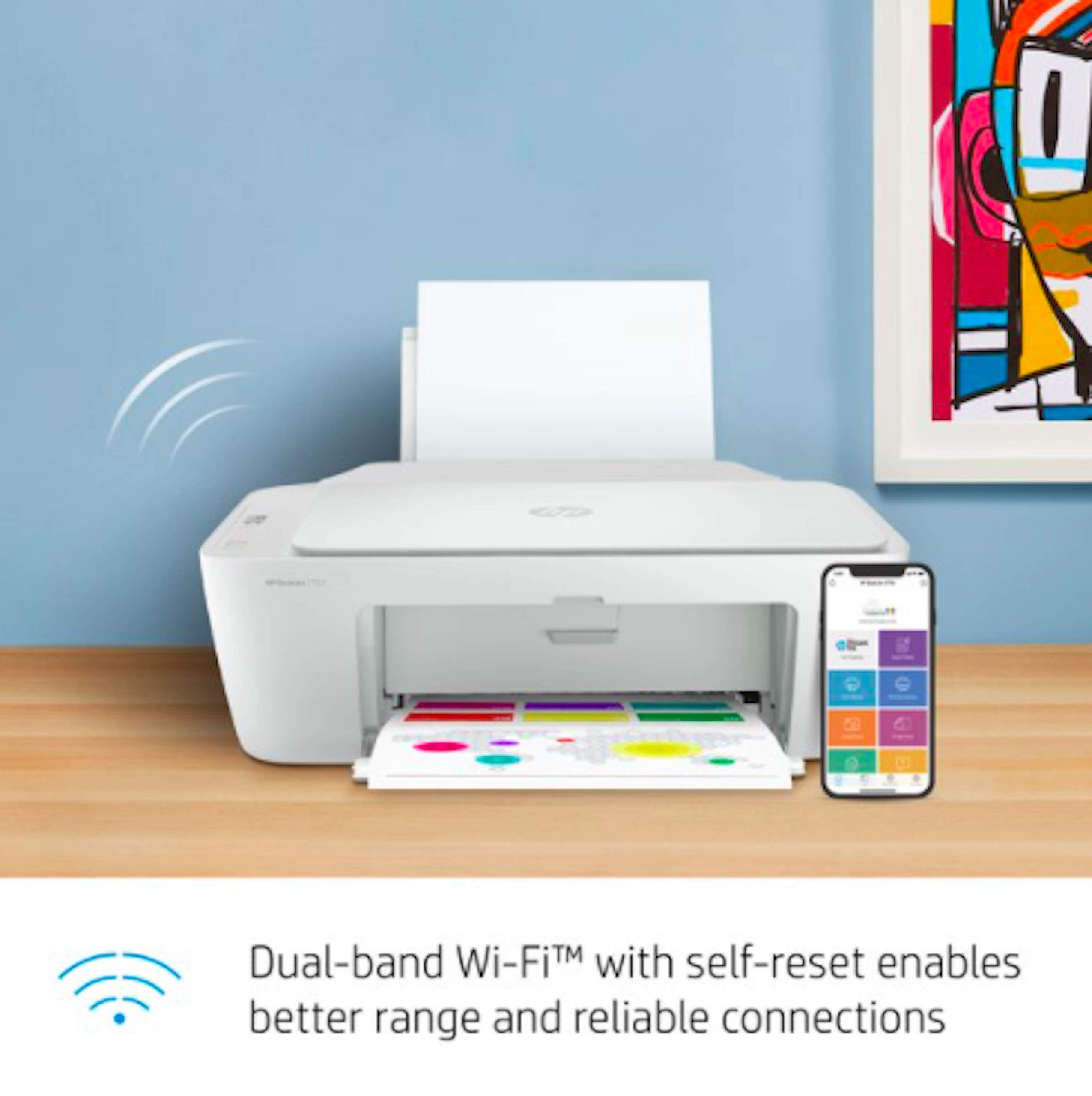 HP DeskJet 2752 Wireless All-in-One Color Inkjet Printer with Scanner, Copier & Fax | High-Quality Renewed | Perfect for Home Office, Remote Work & Small Business Printing Needs