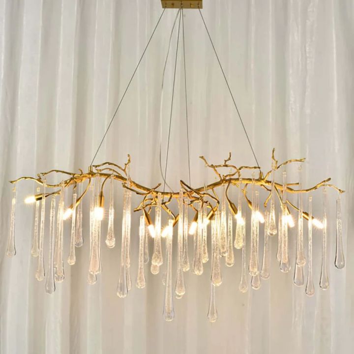 Handmade Aqua Macrame Chandelier - Boho Ceiling Light Fixture for Living Room, Bedroom & Dining Room Decor | Waterproof Hanging Lamp for Indoor & Outdoor Use