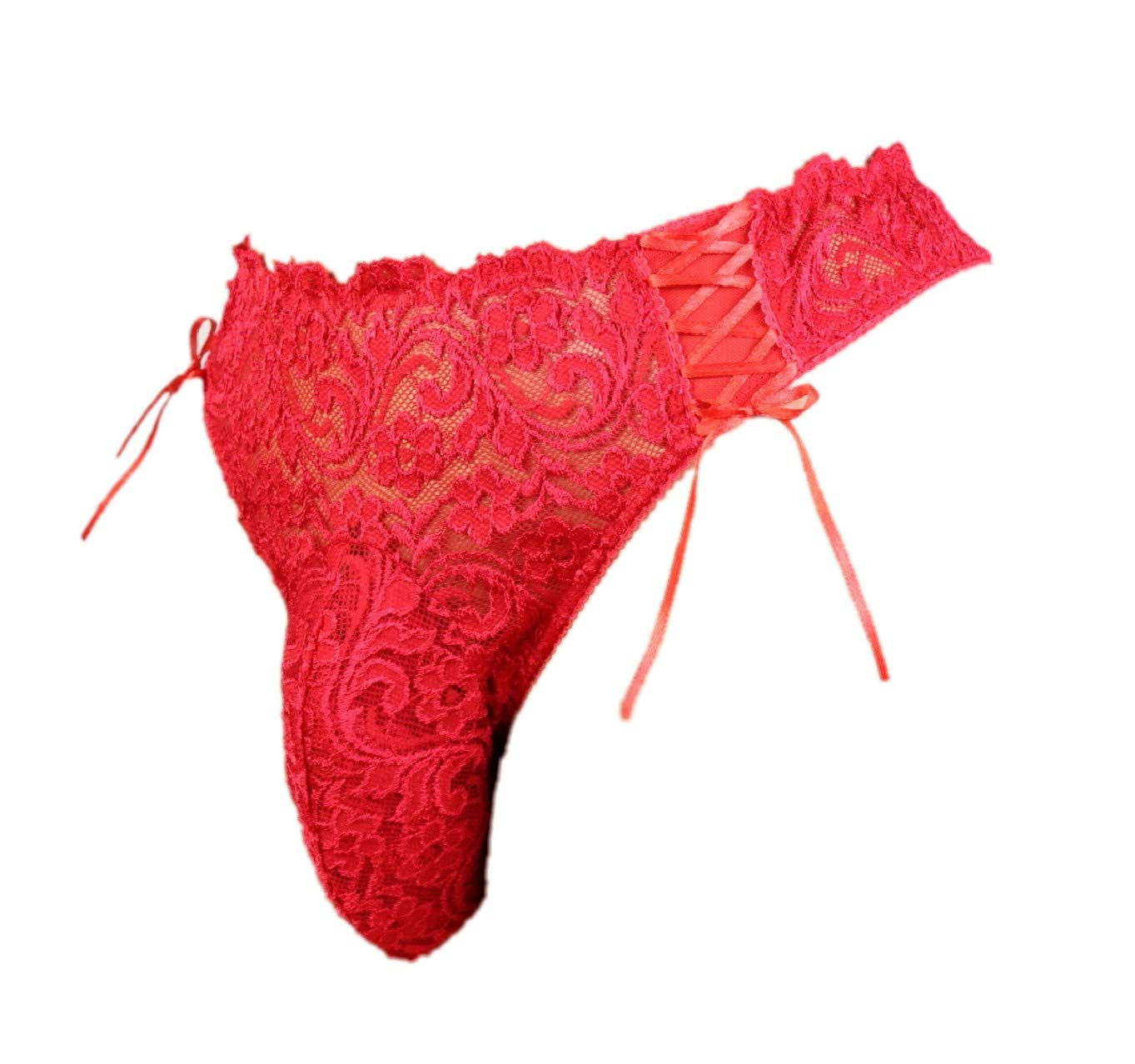 Aishani Men's Lace Thong Underwear - Soft Breathable Pouch Panties for Comfort & Support - Perfect for Daily Wear, Gym & Intimate Moments