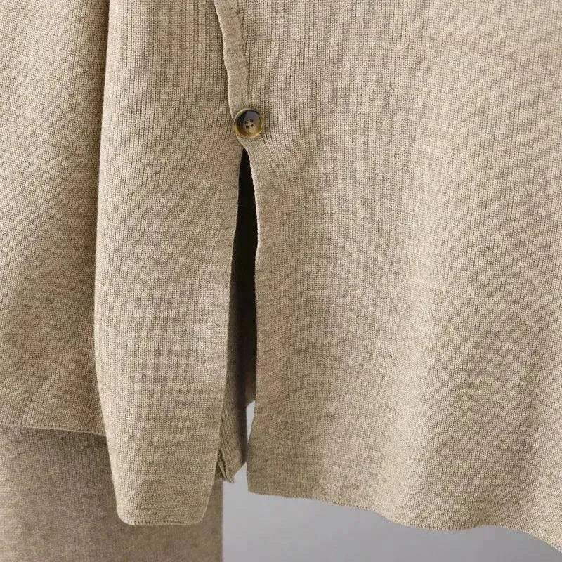 Women's Cozy Casual Wool Two Piece Pants Set - Soft Winter Lounge Outfit for Home & Office Wear