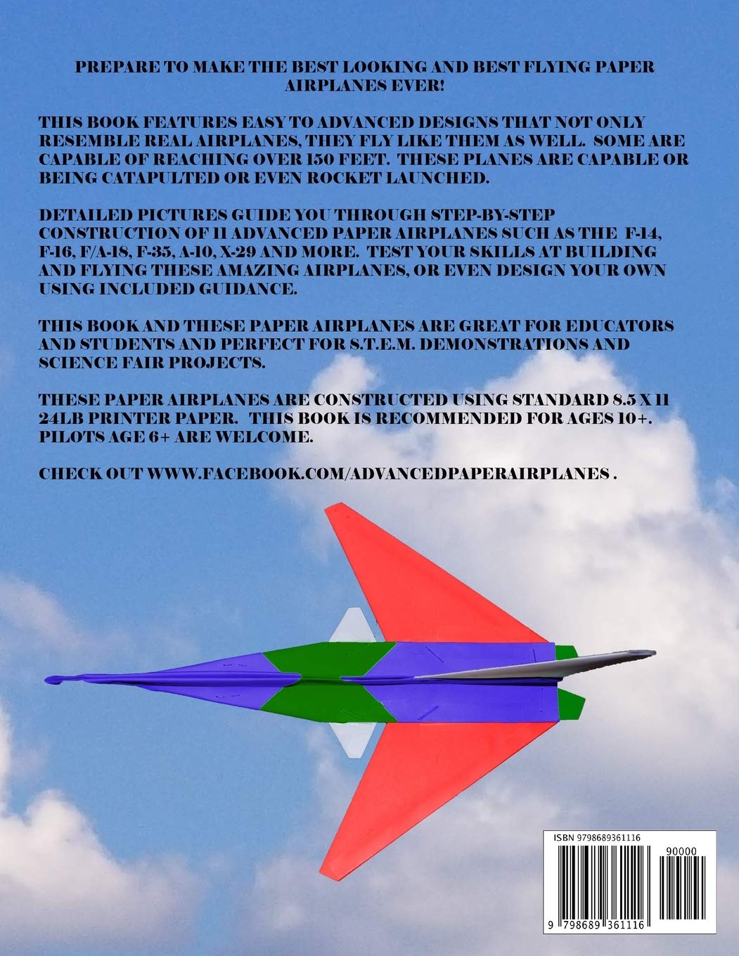 Advanced Paper Airplanes Kit - High Performance DIY Flying Models for Kids & Adults - Fun STEM Learning Activity for Indoor & Outdoor Play