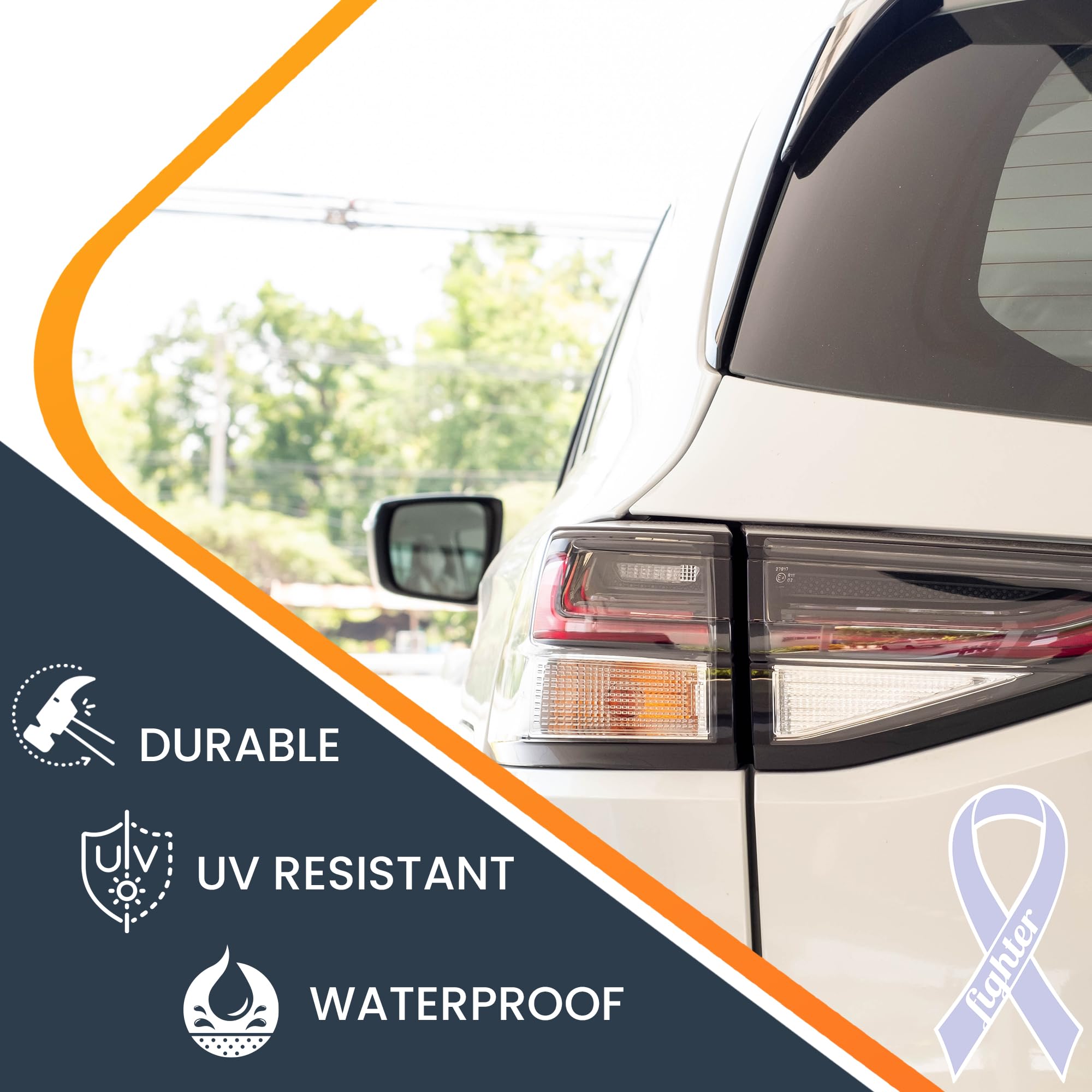 Periwinkle Ribbon Car Magnet for Esophageal & Stomach Cancer Awareness - 3.5x7 Inch Heavy Duty Automotive Decal for Cars, Trucks & SUVs | Support Survivors | Made in USA | Perfect for Awareness Events, Fundraisers & Survivor Celebrations