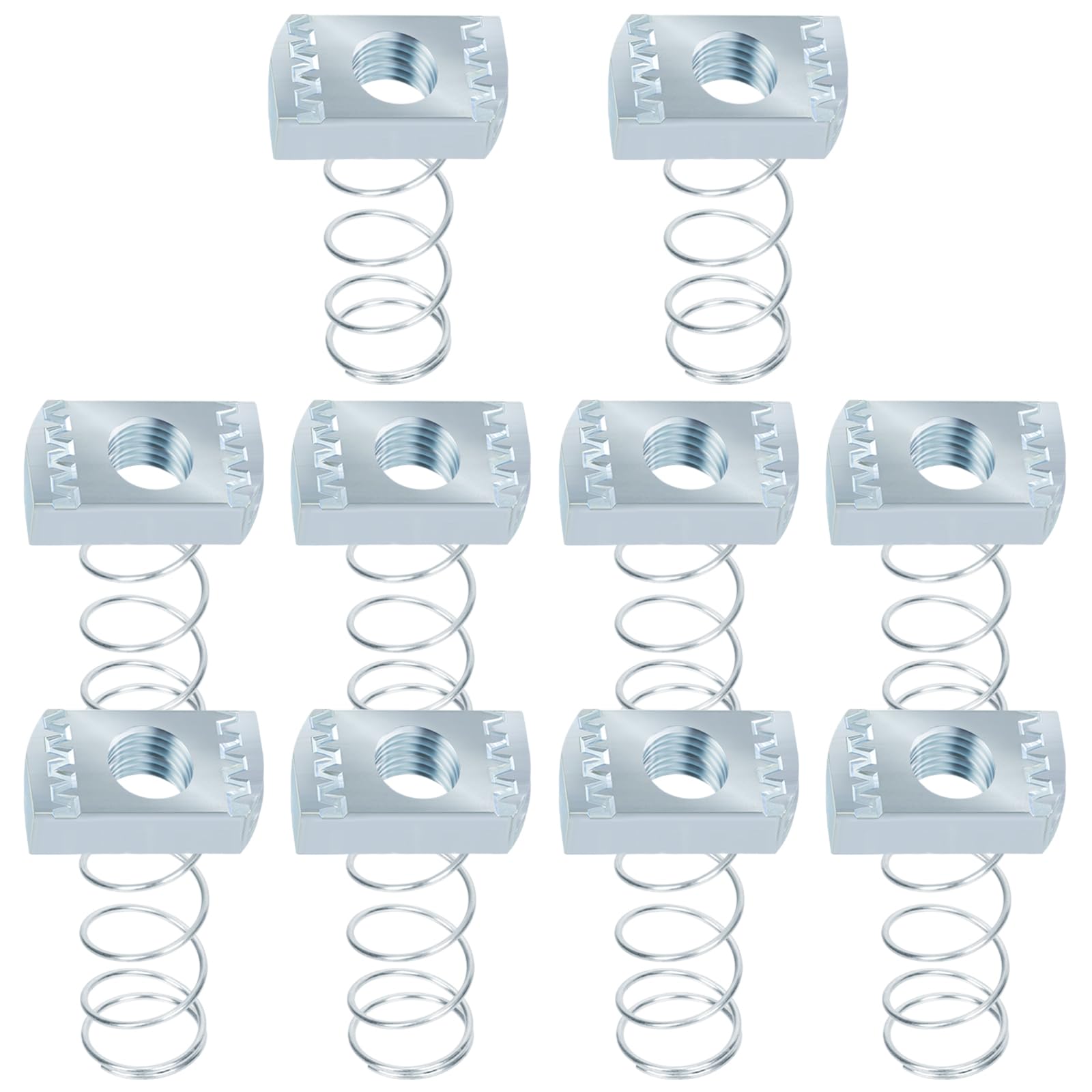 10pcs 1/2-13 Heavy Duty Zinc Plated Spring Strut Channel Nuts - Standard Hardware for Steel Strut Channels - Perfect for Electrical Conduit, HVAC Systems & Construction Projects