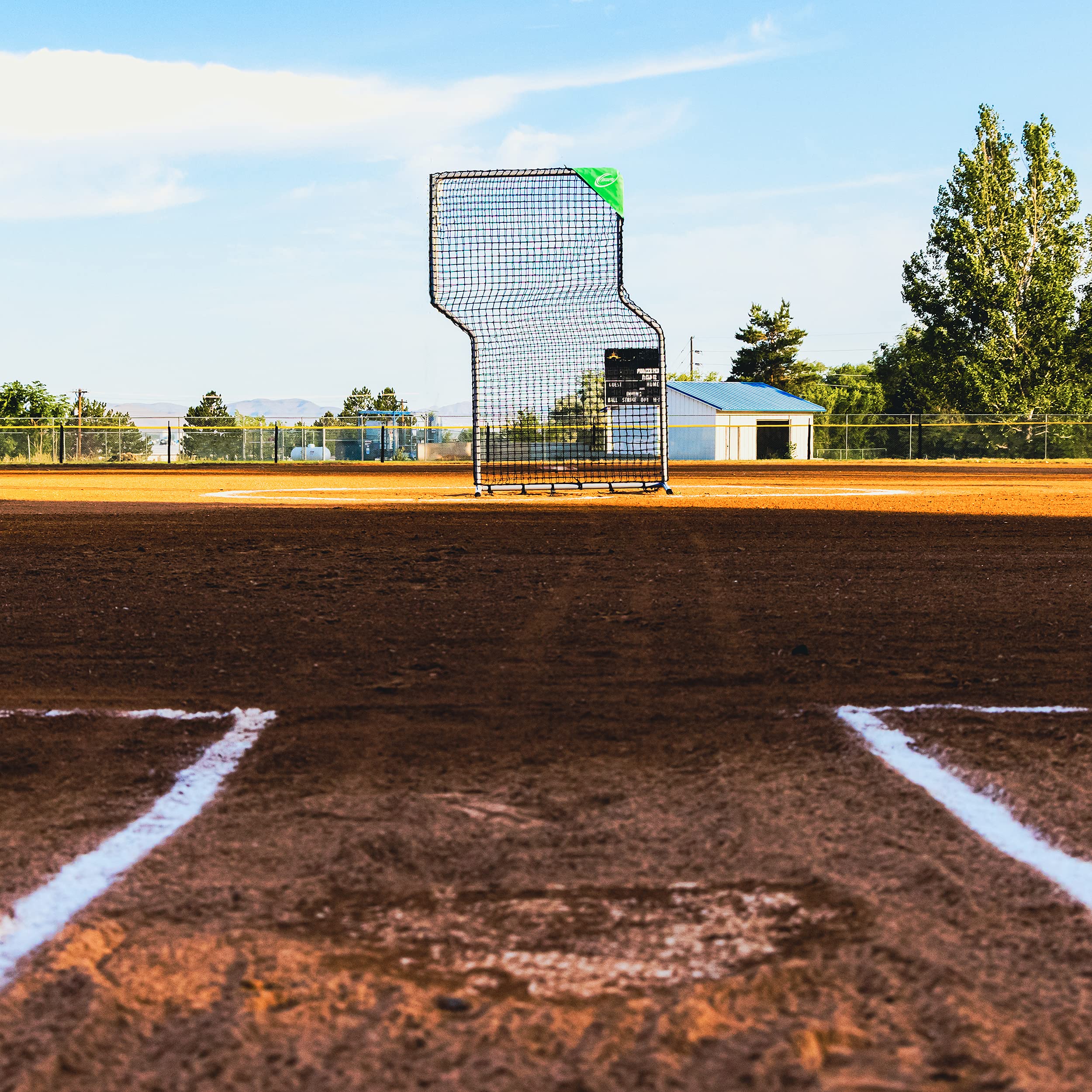 Skywalker Sports 7ft x 5ft Baseball & Softball Pitching Screen - Heavy Duty Black UV Treated Net with Steel Frame - Perfect for Batting Practice, Pitching Drills & Training Sessions (Indoor/Outdoor Use)
