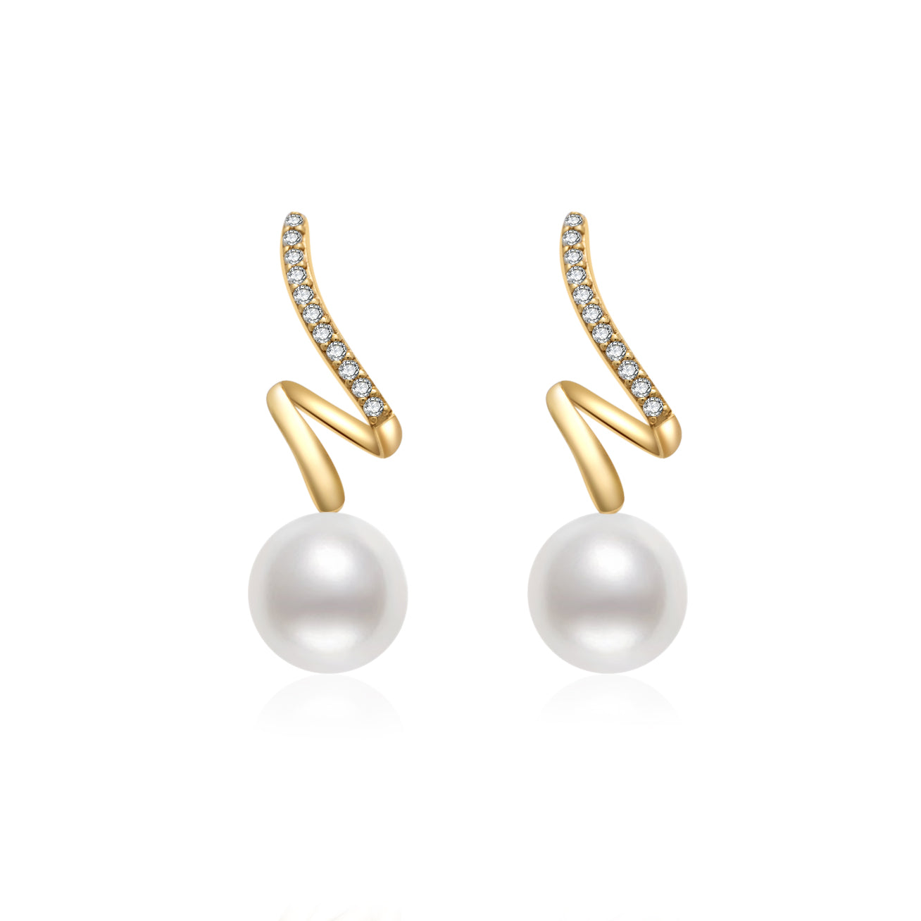 18K Solid Gold Diamond Akoya Hanadama Pearl Earrings KE00113 - Luxury Pearl Jewelry for Women, Perfect for Weddings, Anniversaries & Special Occasions