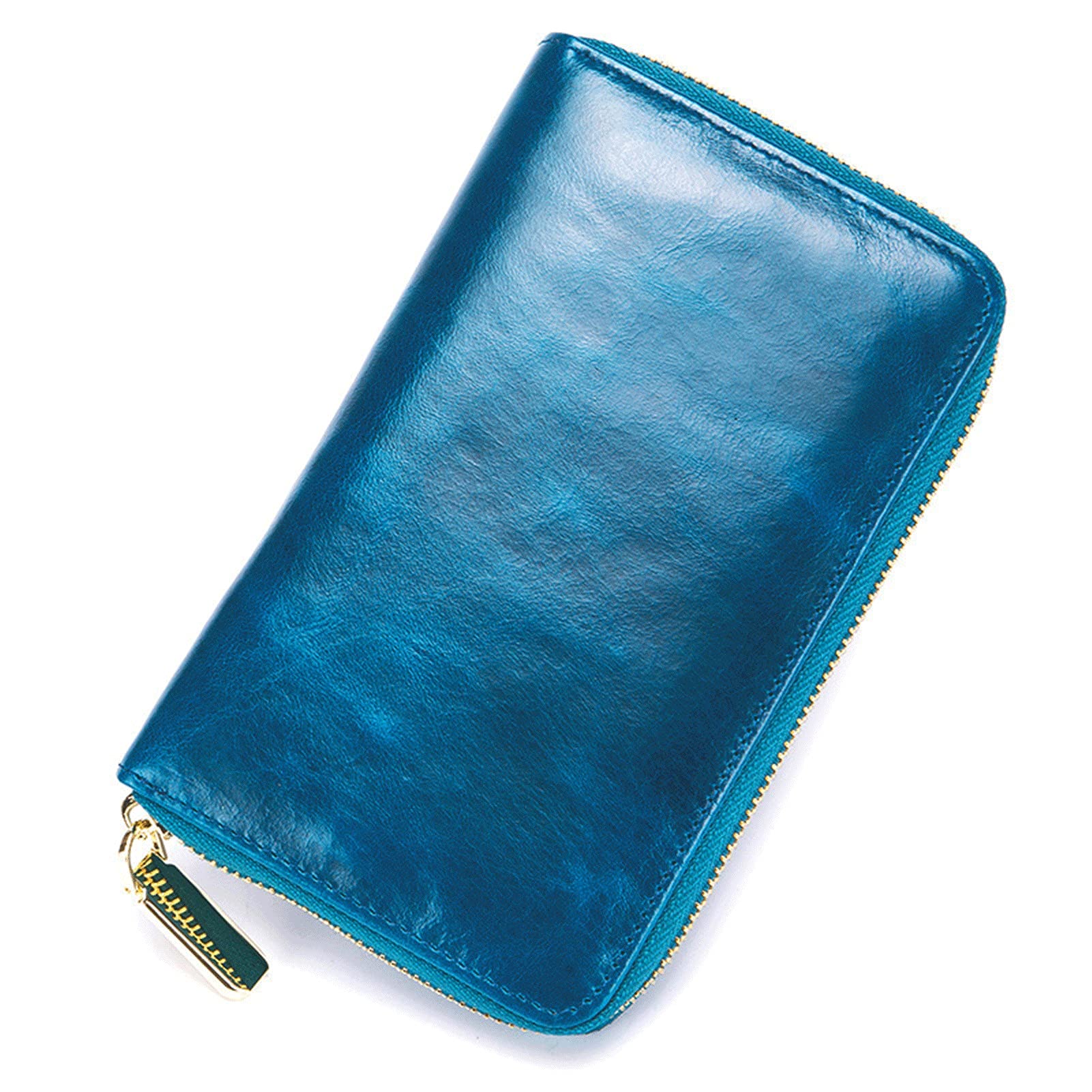 Genuine Leather Passport Holder & Travel Wallet for Men & Women - RFID Blocking Credit Card & Document Organizer - Deep Blue Passport Case - Perfect for Air Travel, Business Trips & Vacations
