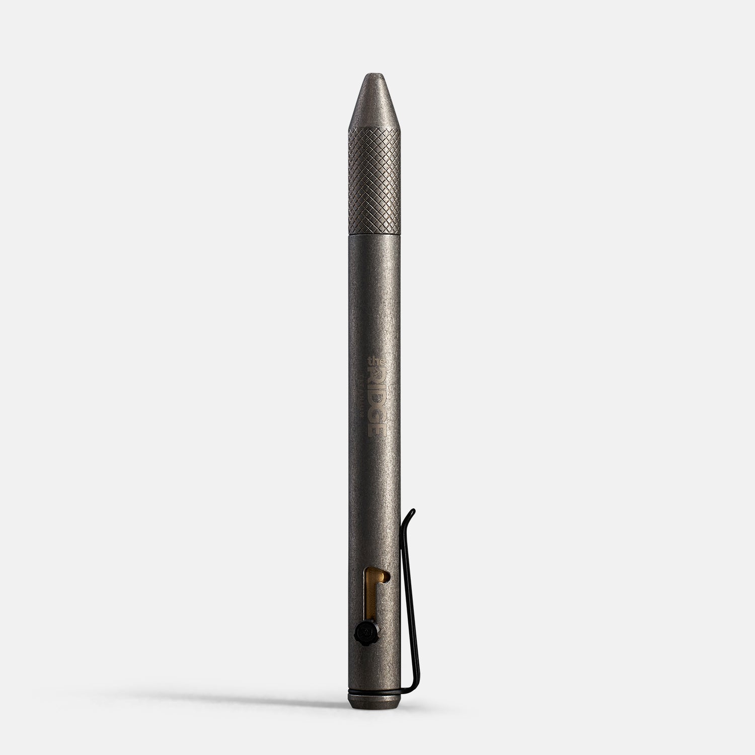 Ridge Bolt Action Pen - Stonewashed Titanium EDC Writing Tool for Everyday Carry, Office & Outdoor Adventures