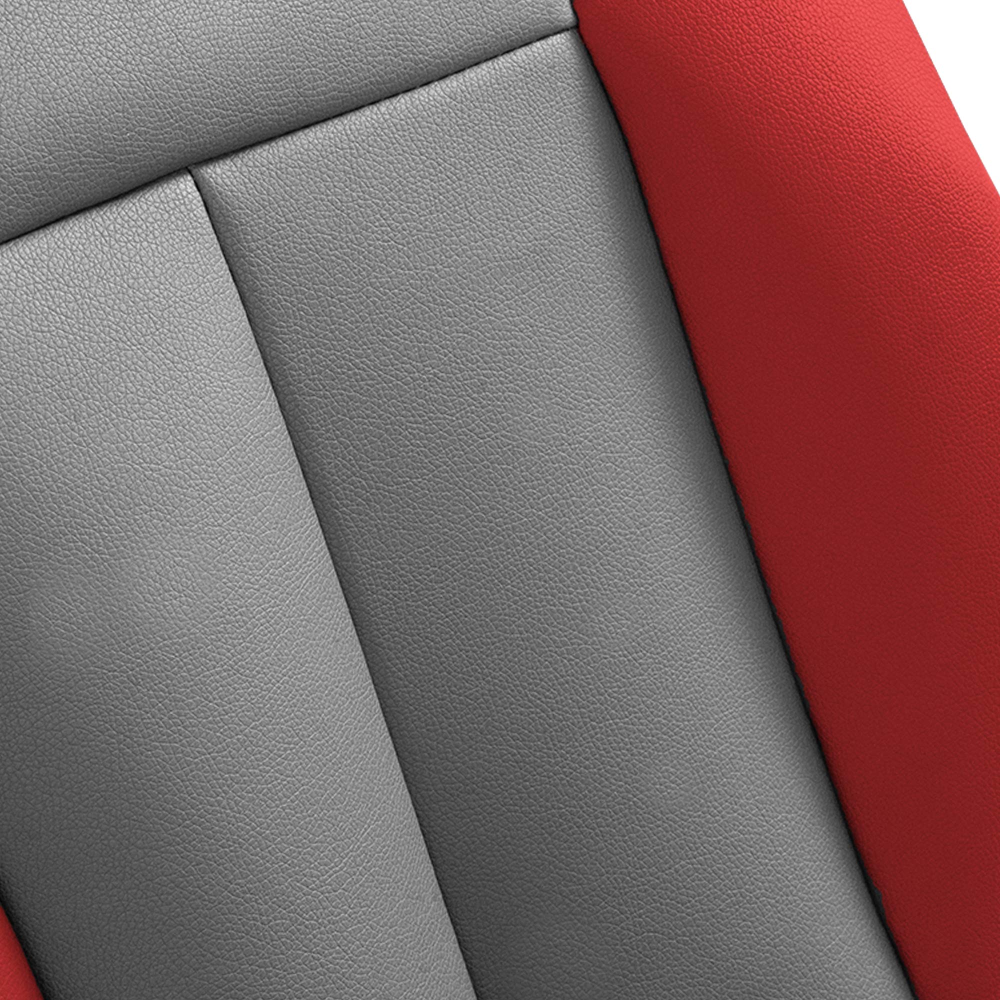 FH Group Universal Low Back Faux Leather Car Seat Covers - Gray/Red, Airbag Compatible, Removable Headrest for SUVs & Vehicles | Perfect for Commuting, Road Trips & Protecting Seats