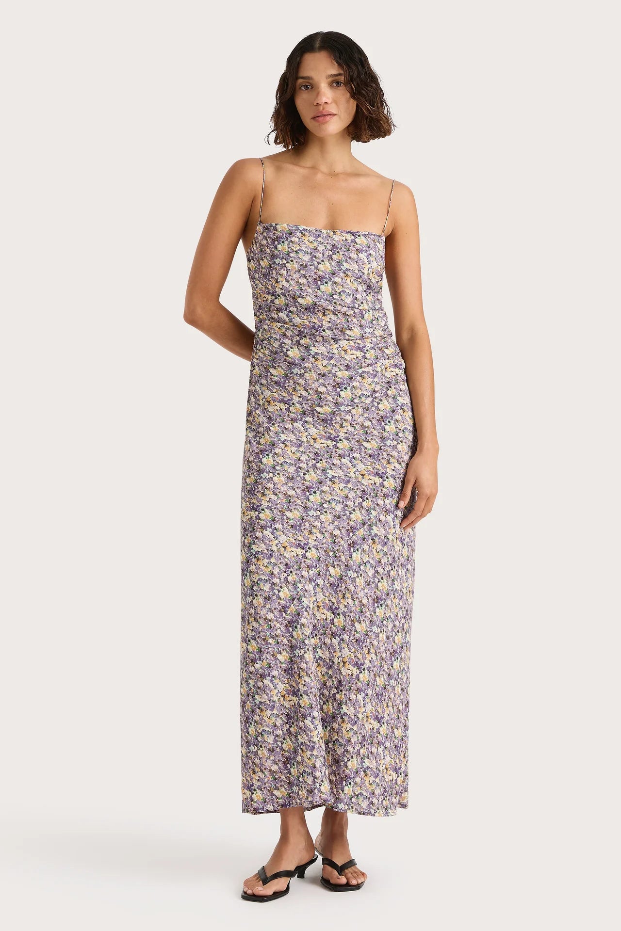 Clara Maxi Dress for Women - Valerie Floral Purple Long Summer Dress, Boho Flowy Beach Dress for Vacation, Party & Date Night