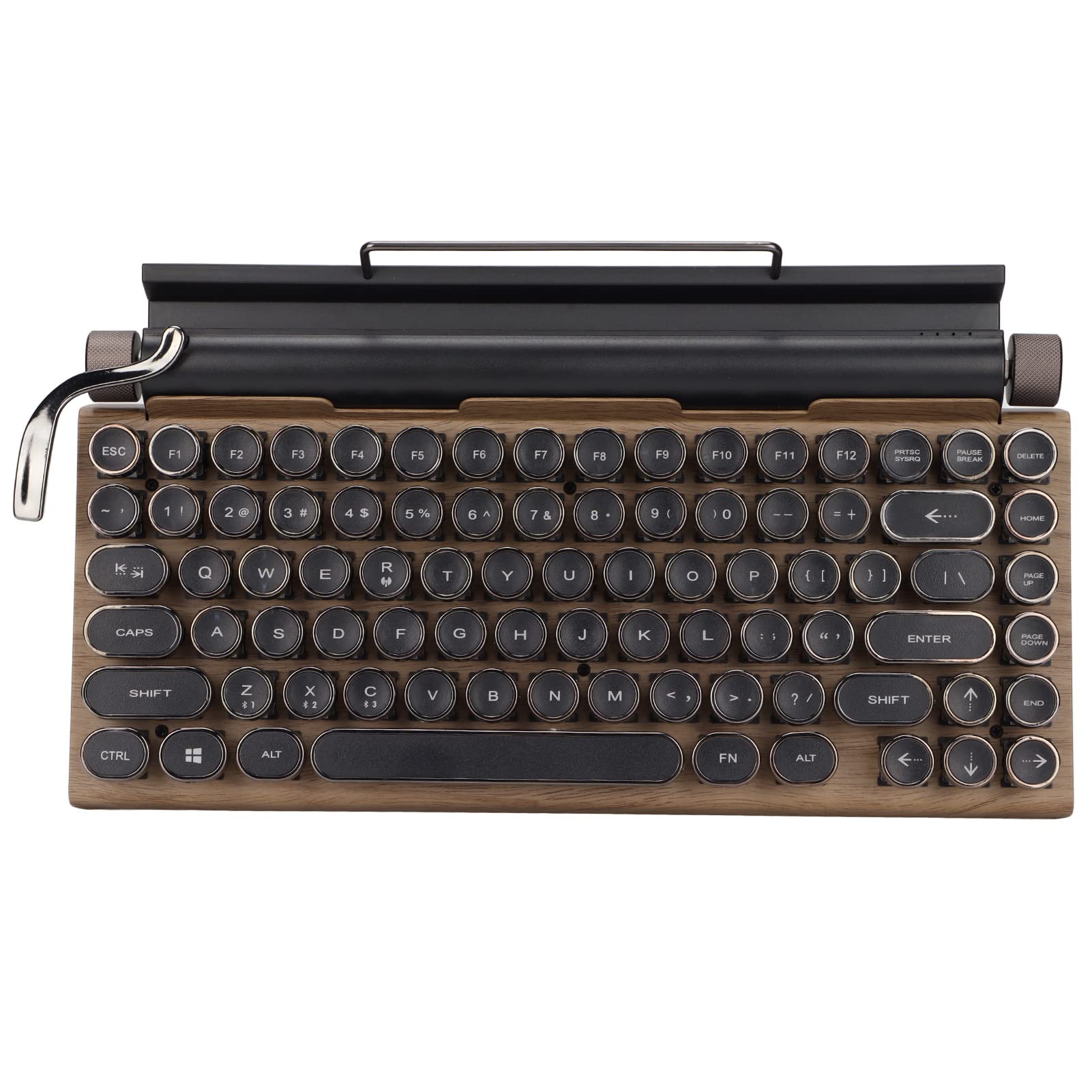Vintage Retro Bluetooth Mechanical Keyboard - 83-Key Wireless Typewriter Style Keyboard with 2000mAh Battery, Adjustable Backlight for Gaming & Typing | Perfect for Writers, Programmers & Office Work