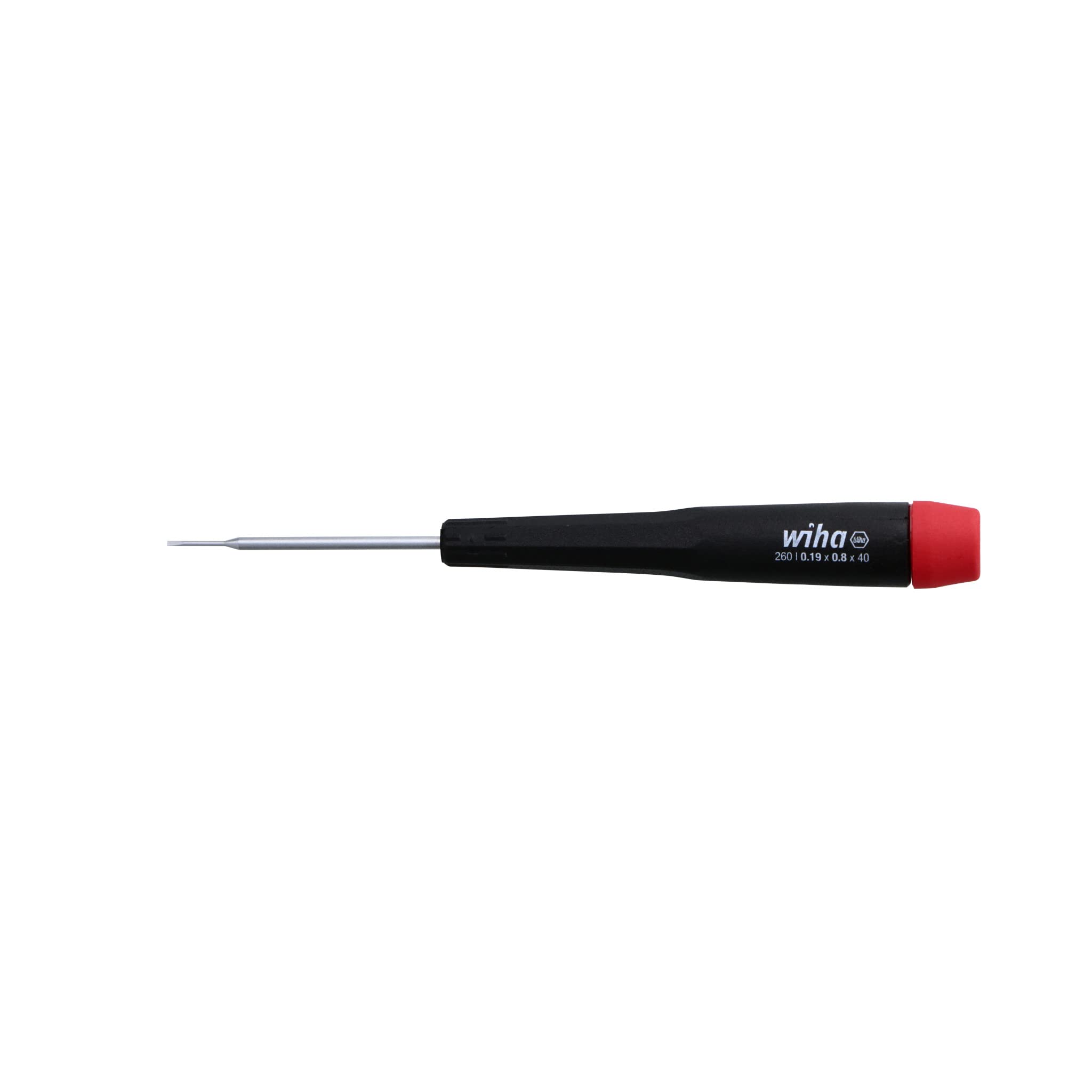 Wiha 96008 Slotted Screwdriver with Precision Handle, .8 x 40mm - Professional Screwdriver for Electronics, Jewelry & Small Appliances Repair - Perfect for DIY, Home & Workshop Use
