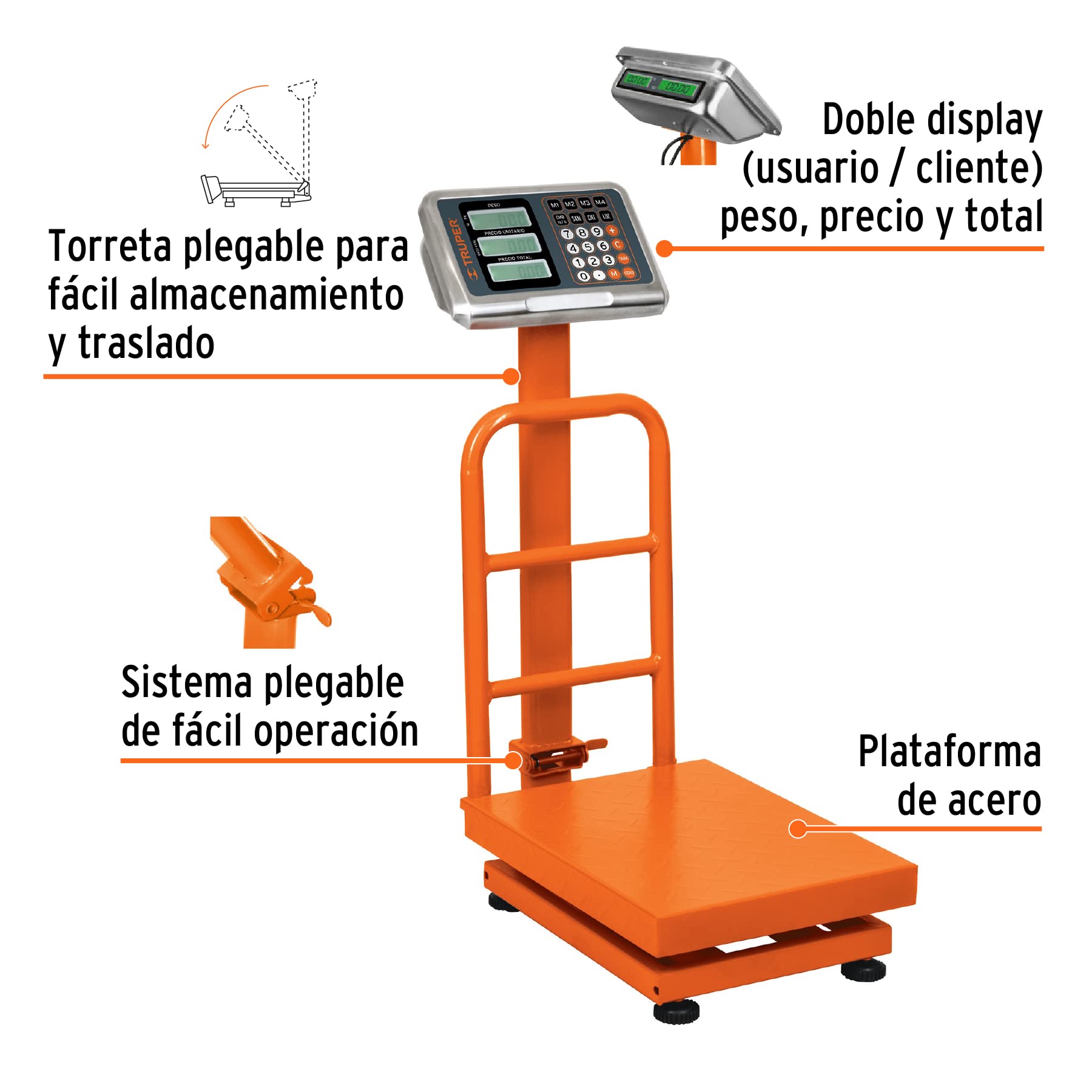 100kg Heavy Duty Folding Platform Scale - Portable Digital Weighing Scale for Shipping, Logistics & Industrial Use (Ideal for Warehouses, Factories & Home)
