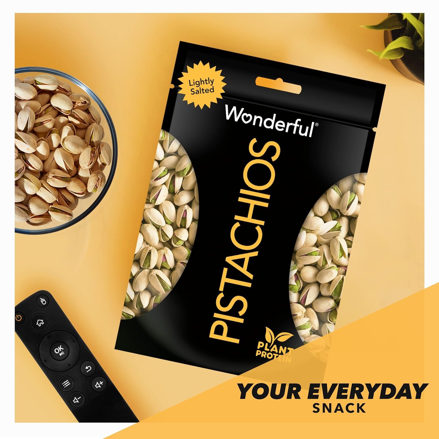 Wonderful Pistachios In Shell, Lightly Salted - 16oz Resealable Bag | High Protein, Gluten Free Healthy Snacks | Perfect for Office, Hiking & Movie Night Snacking