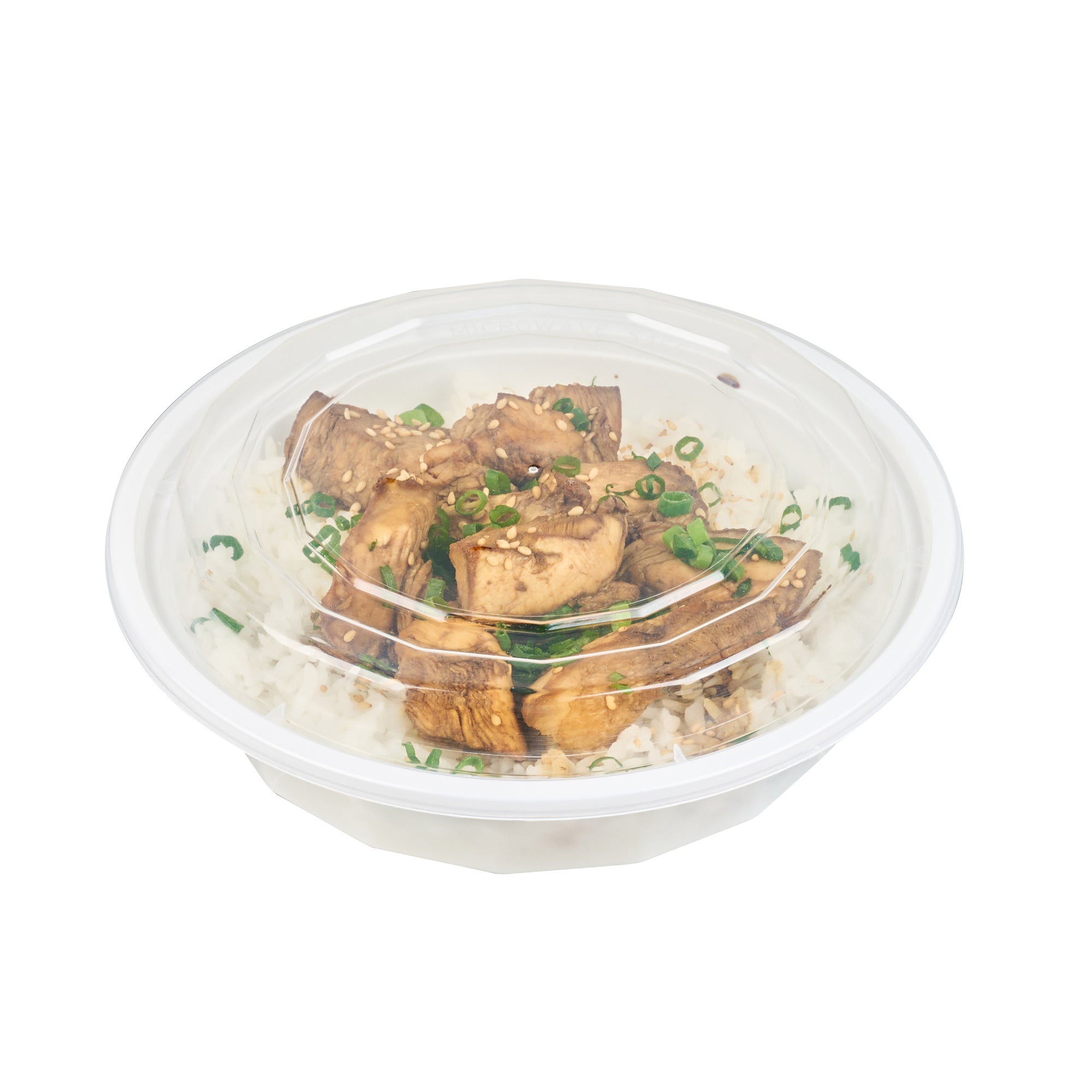 24 oz Round White Plastic Food Storage Containers with Clear Lids - 50 Pack, Microwave Safe To-Go Boxes (7.25