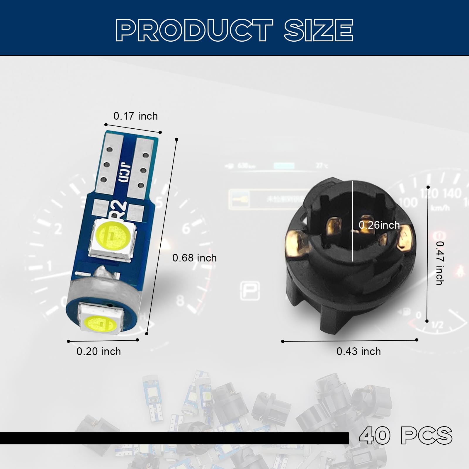 QUICTO Super Bright T5 37 74 LED Bulb - Twist Lock Socket PC74 PC37 - White LED Dash Lights for Car AC, Clock & Interior Lighting | Perfect for Night Driving & Vehicle Interior Illumination
