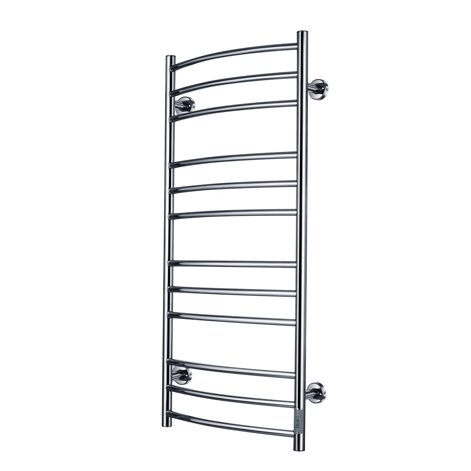 Baluoqi 12-Bar Heated Towel Warmer Wall Mounted - Stainless Steel Electric Towel Warmer with Timer, Plug-in Brushed Towel Drying Rack for Bathroom (BK-109A-12T) | Perfect for Spa, Luxury Bathroom & Home Comfort