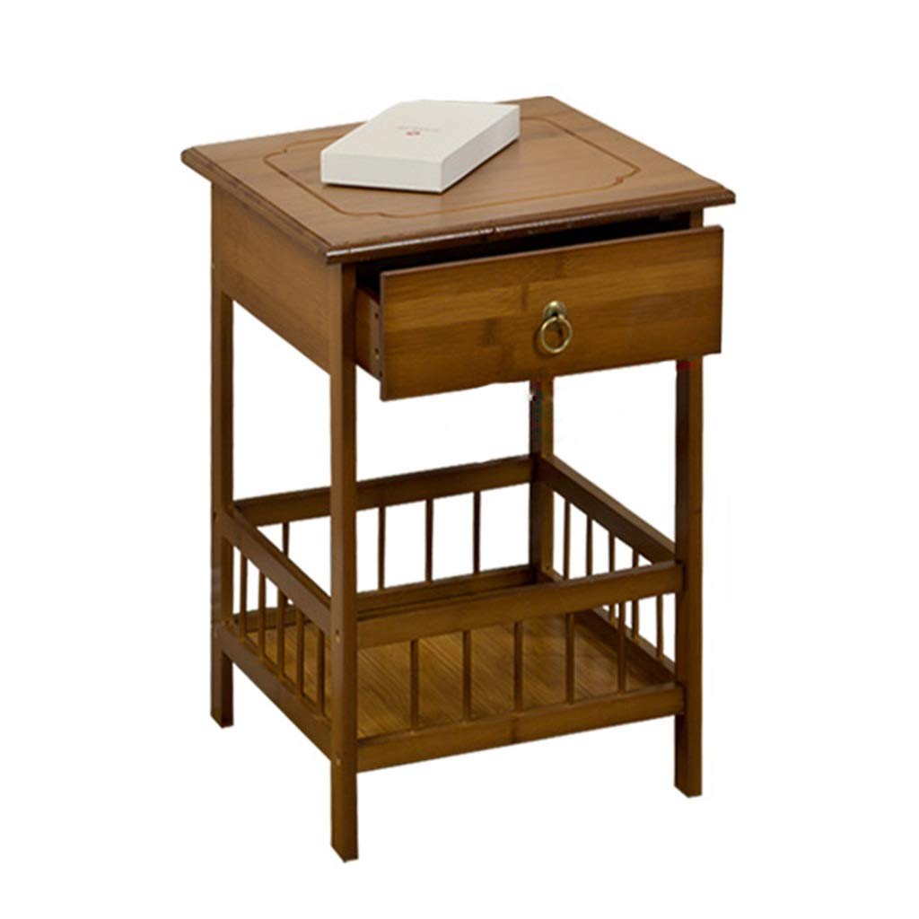 Solid Wood 2-Tier Side Table - Sofa End Table, Corner Coffee Table, Bedside Nightstand, Small Desk for Bedroom & Office, Study Computer Desk - Perfect for Living Room, Dorm, and Workspace